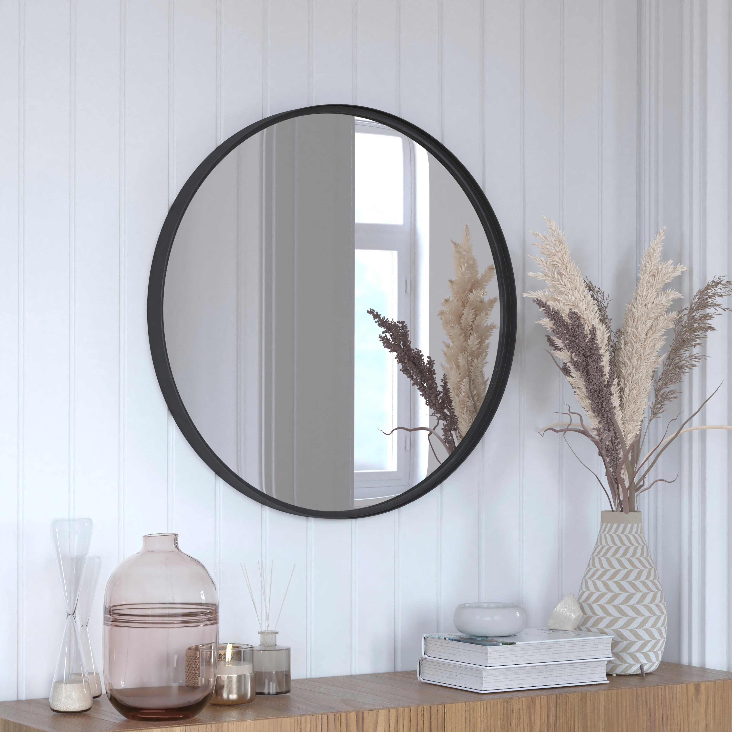 Jennifer Metal Framed Wall Mirror - Large Accent Mirror for Bathroom, Vanity, Entryway, Dining Room, & Living Room
