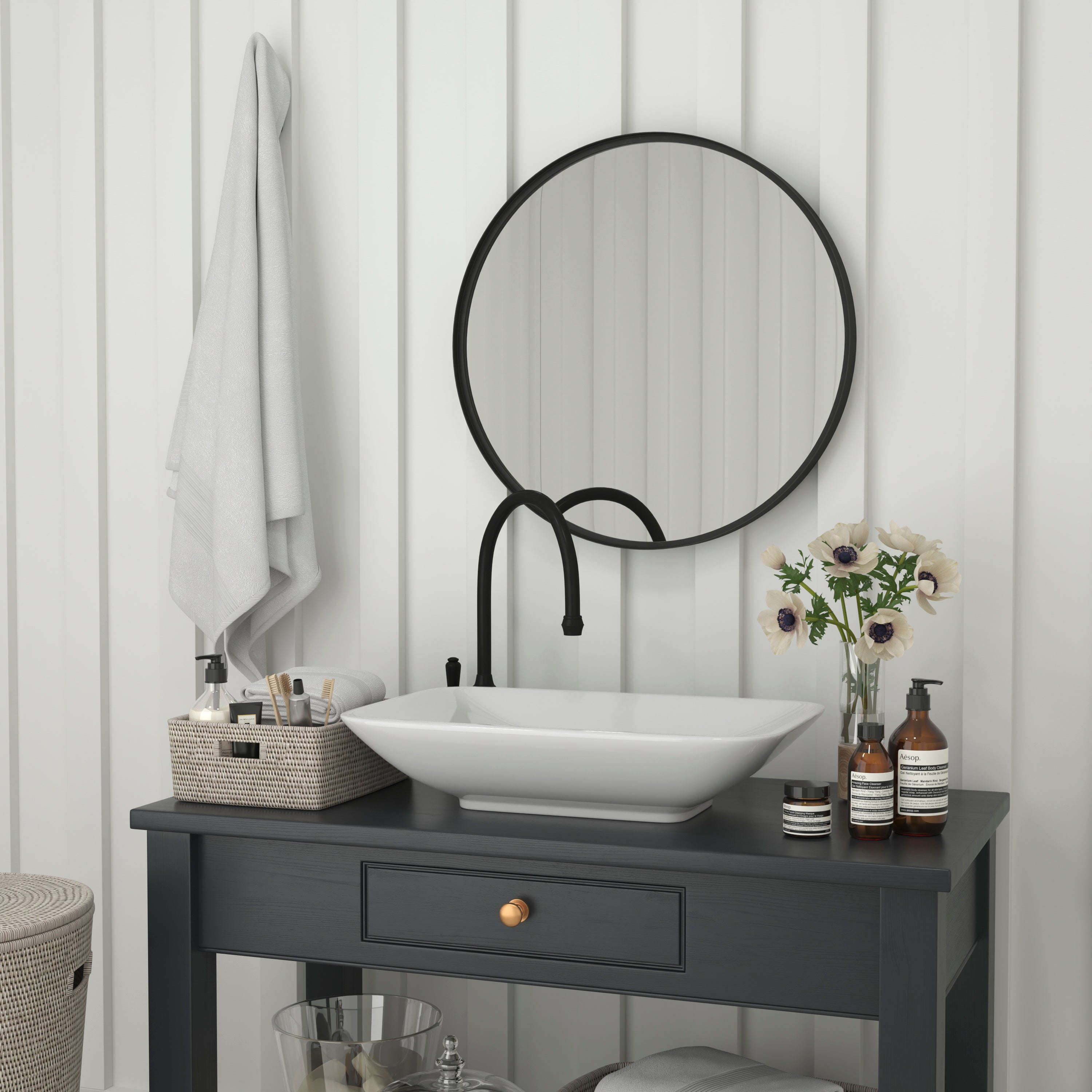 Jennifer Metal Framed Wall Mirror - Large Accent Mirror for Bathroom, Vanity, Entryway, Dining Room, & Living Room