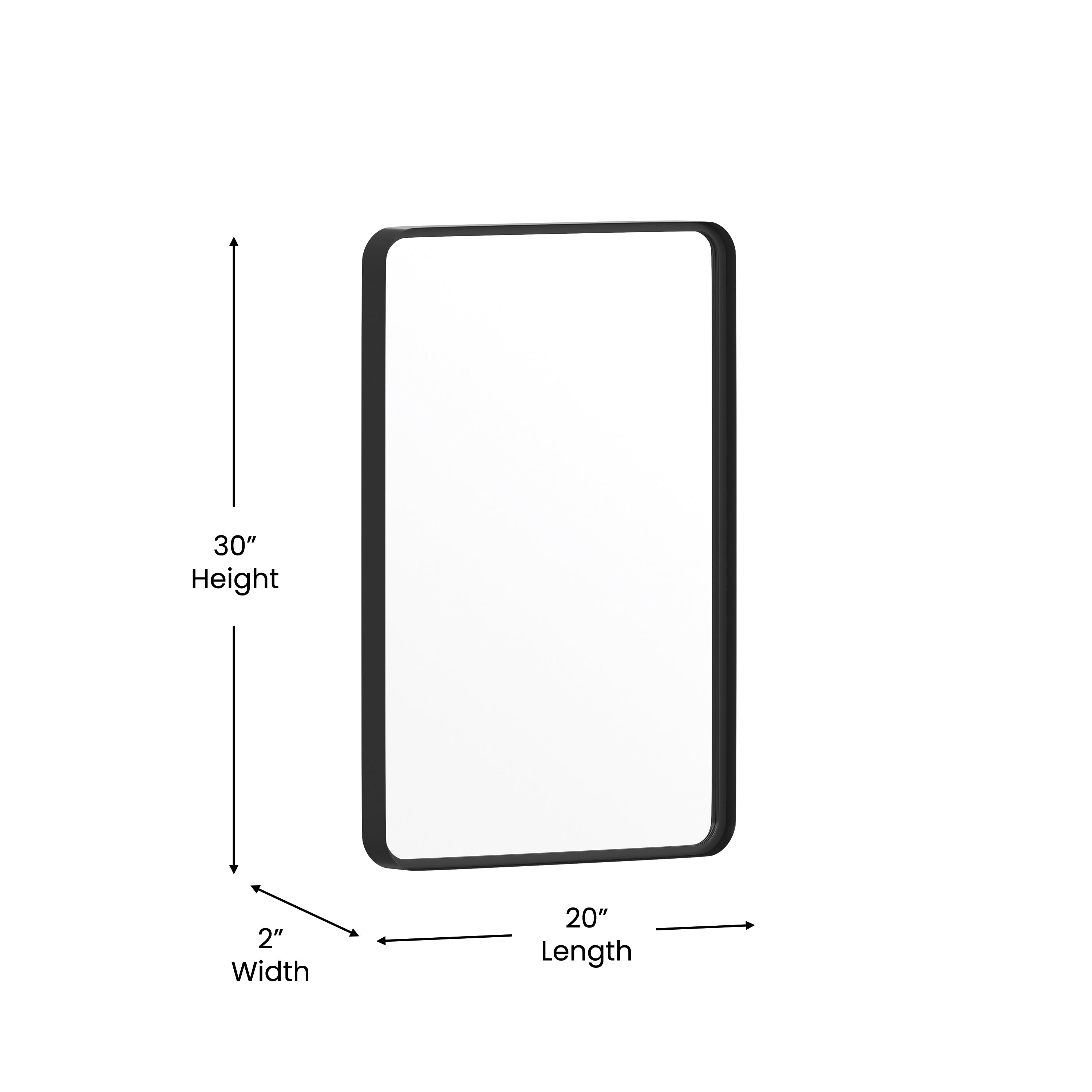 Janinne Decorative Wall Mirror - Rounded Corners, Bathroom & Living Room Glass Mirror Hangs Horizontal Or Vertical