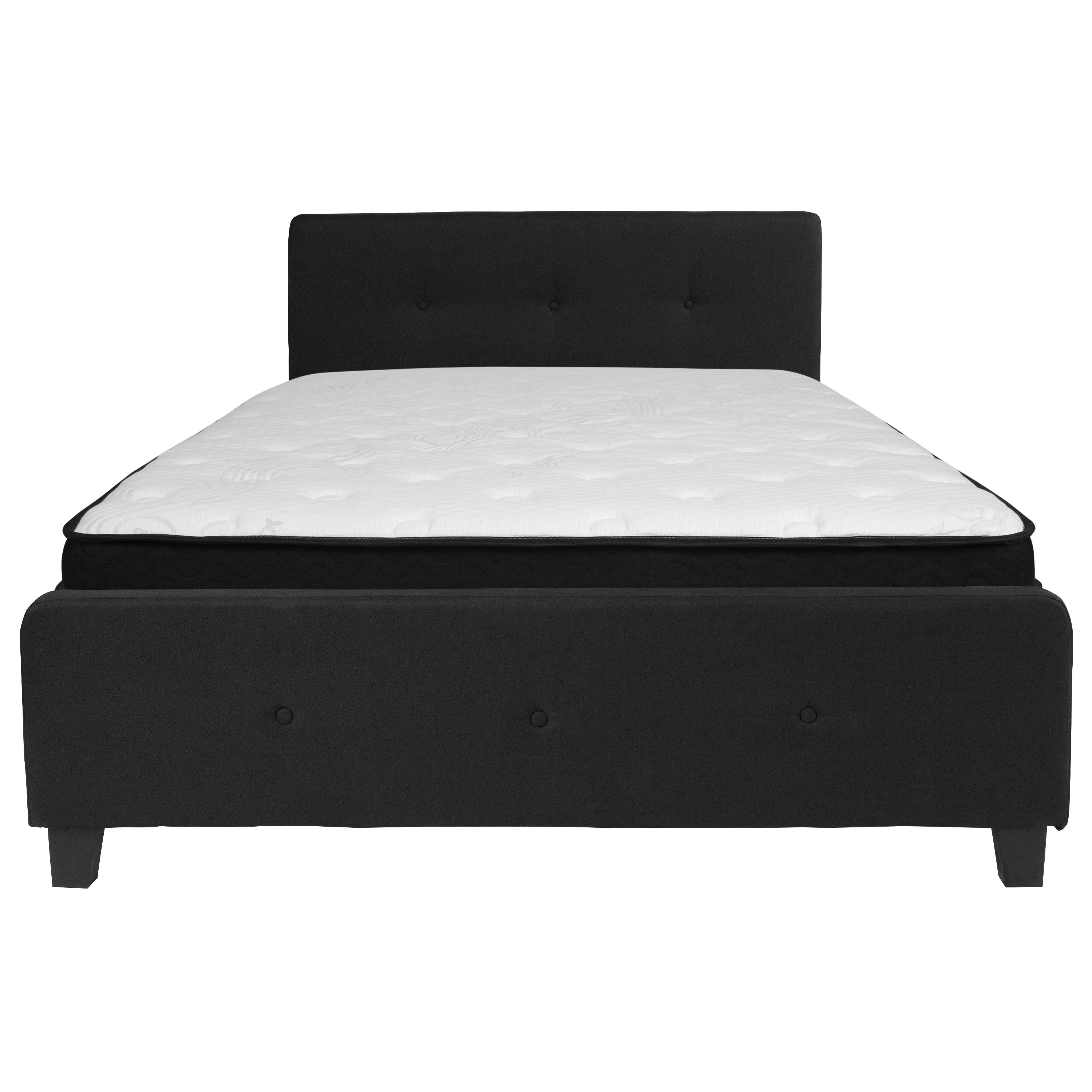 Tribeca Button Tufted Upholstered Platform Bed with Memory Foam Pocket Spring Mattress