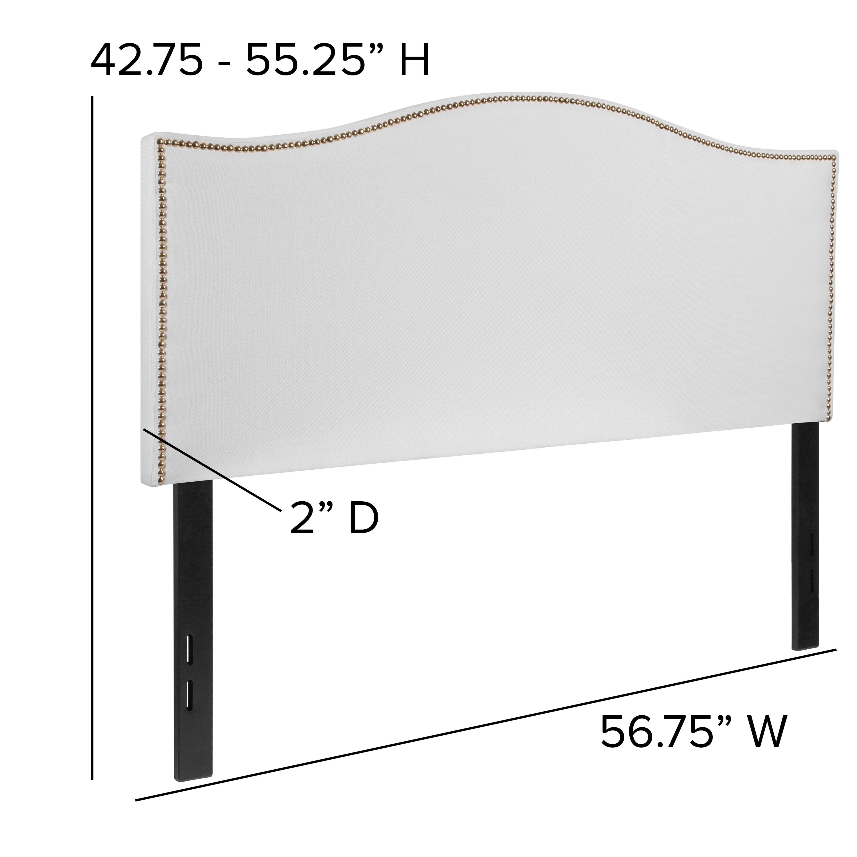Lexington Arched Upholstered Headboard with Accent Nail Trim