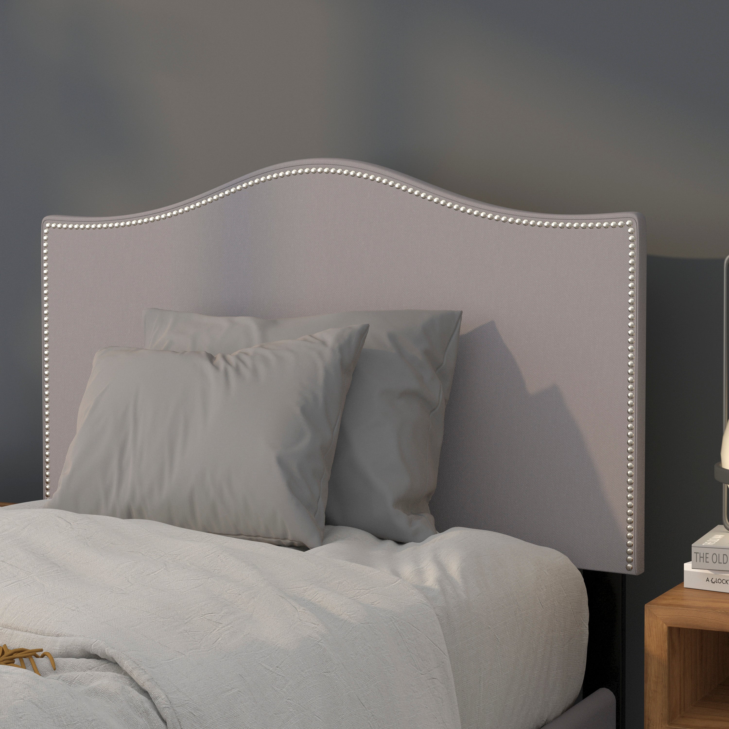Lexington Arched Upholstered Headboard with Accent Nail Trim