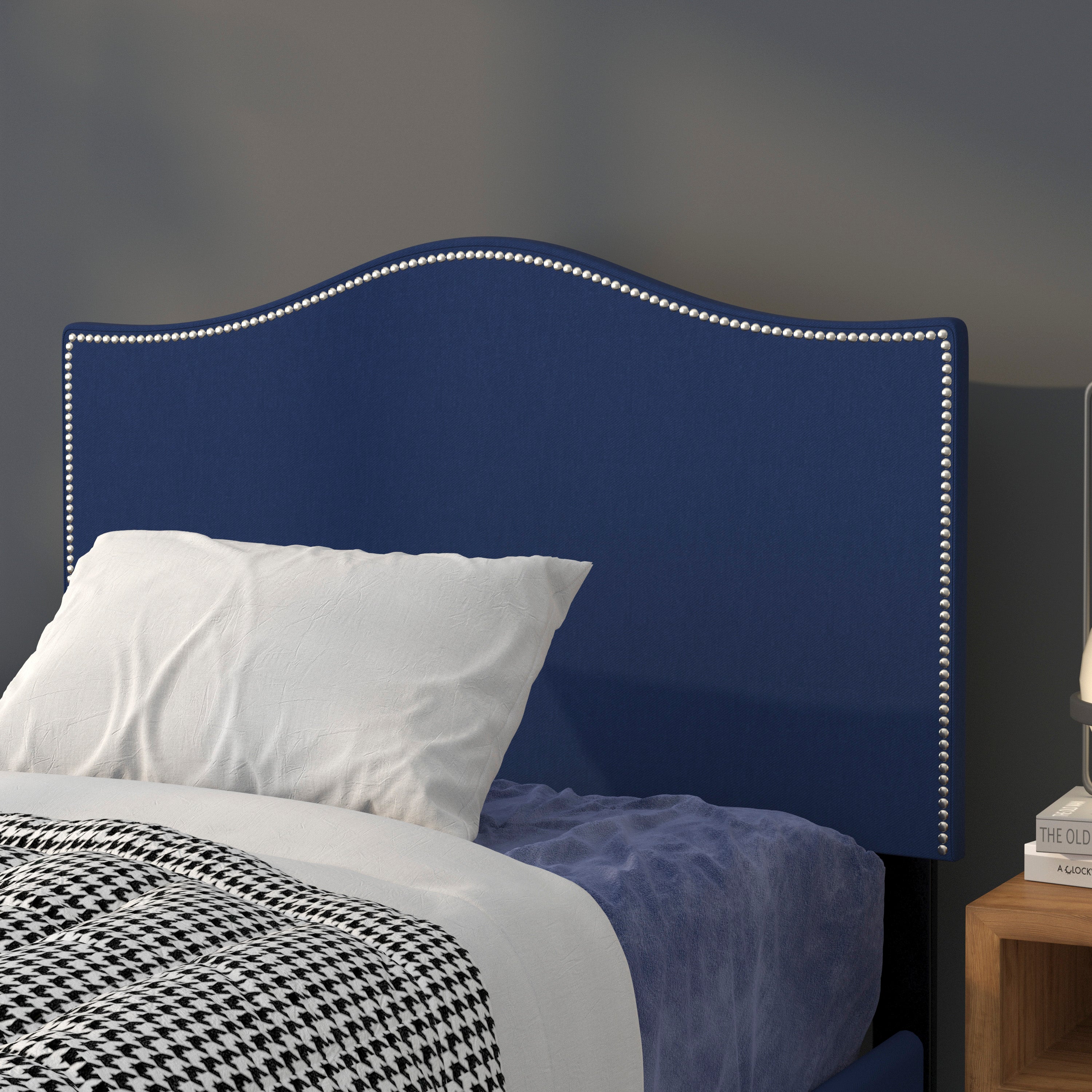 Lexington Arched Upholstered Headboard with Accent Nail Trim