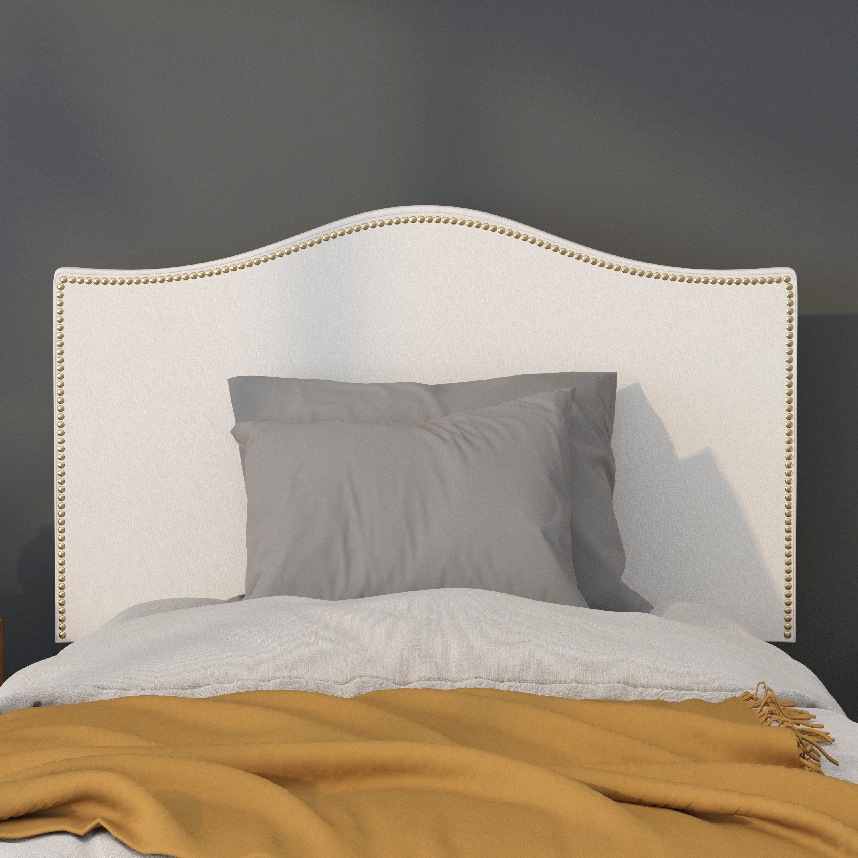 Lexington Arched Upholstered Headboard with Accent Nail Trim