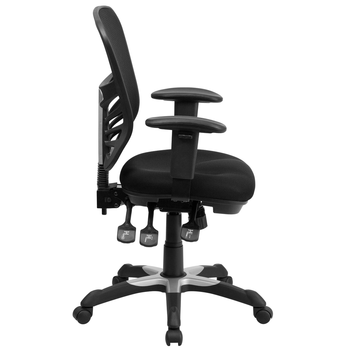 Mid-Back Mesh Multifunction Executive Swivel Ergonomic Office Chair with Adjustable Arms