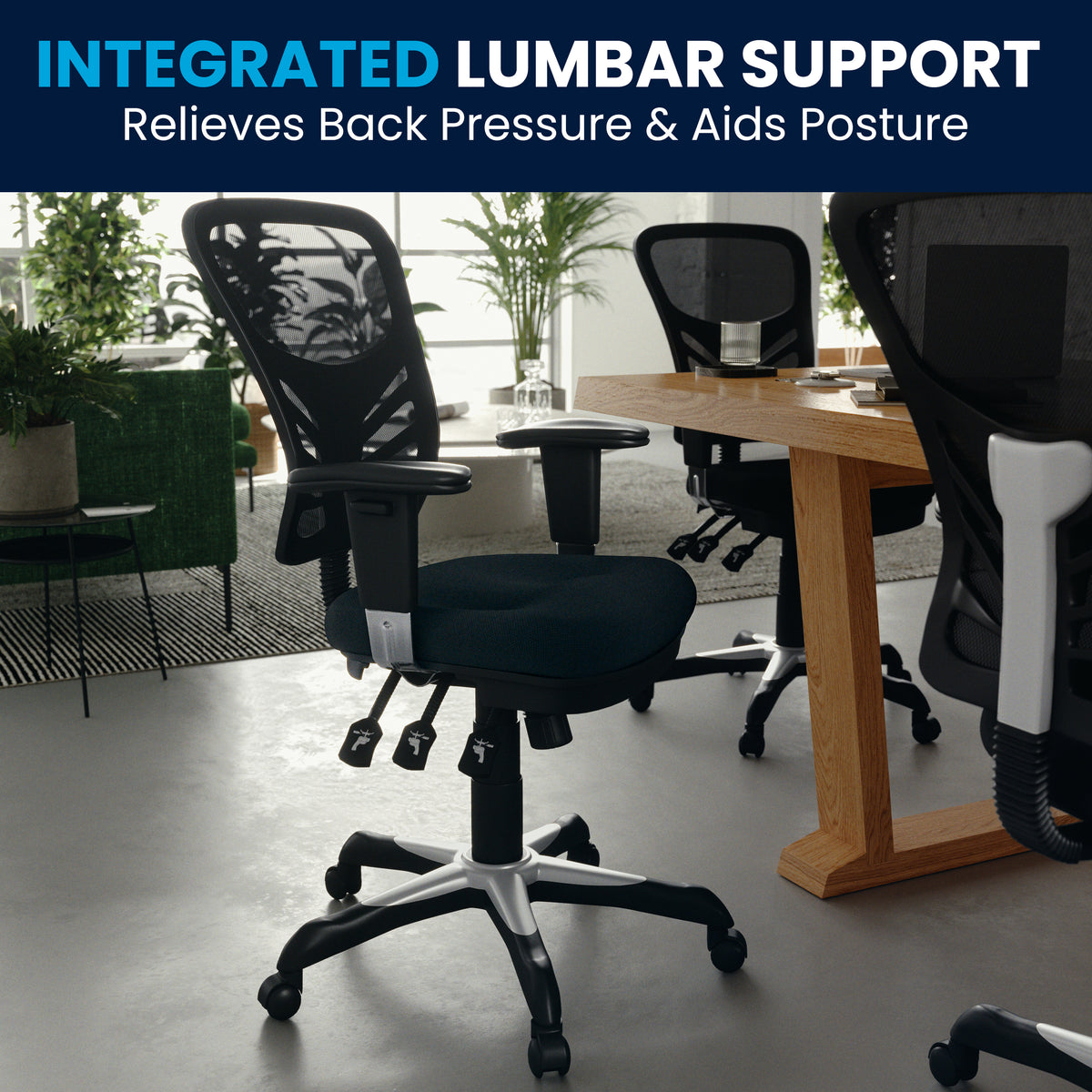 Mid-Back Mesh Multifunction Executive Swivel Ergonomic Office Chair with Adjustable Arms