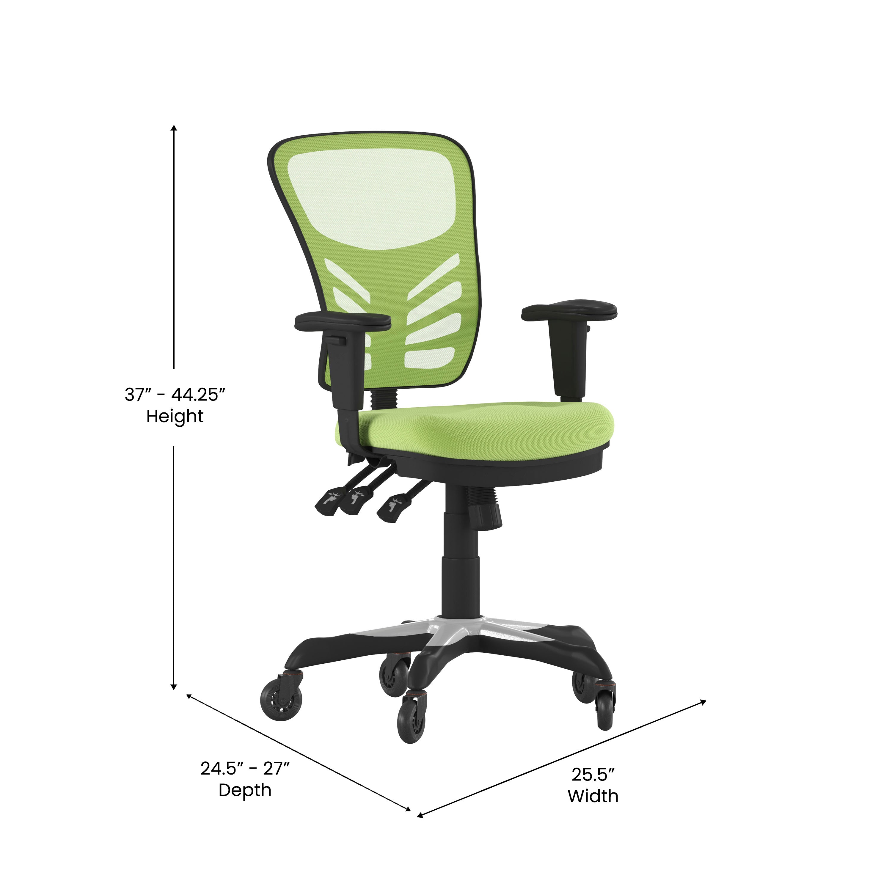 Nicholas Mid-Back Multifunction Executive Swivel Ergonomic Office Chair with Adjustable Arms and Transparent Roller Wheels