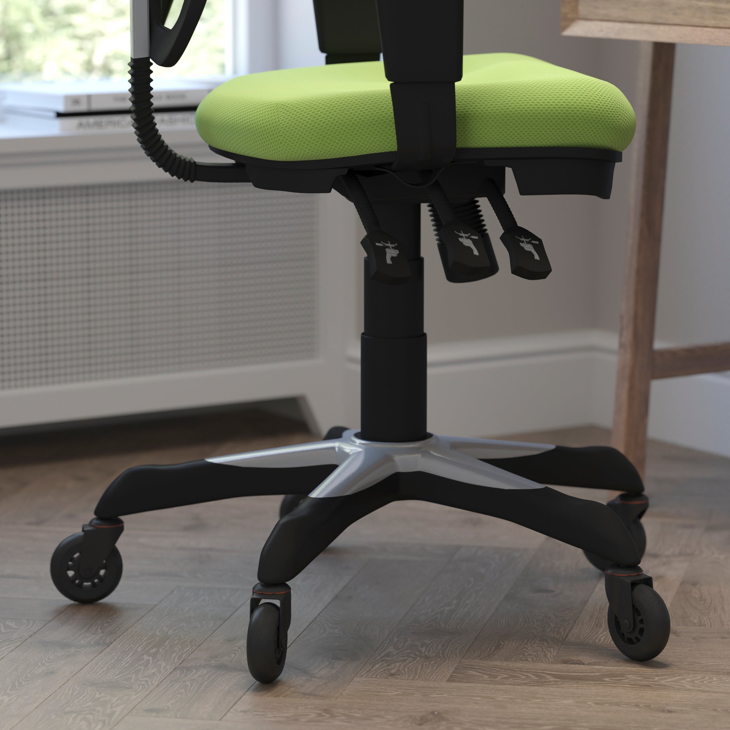 Nicholas Mid-Back Multifunction Executive Swivel Ergonomic Office Chair with Adjustable Arms and Transparent Roller Wheels