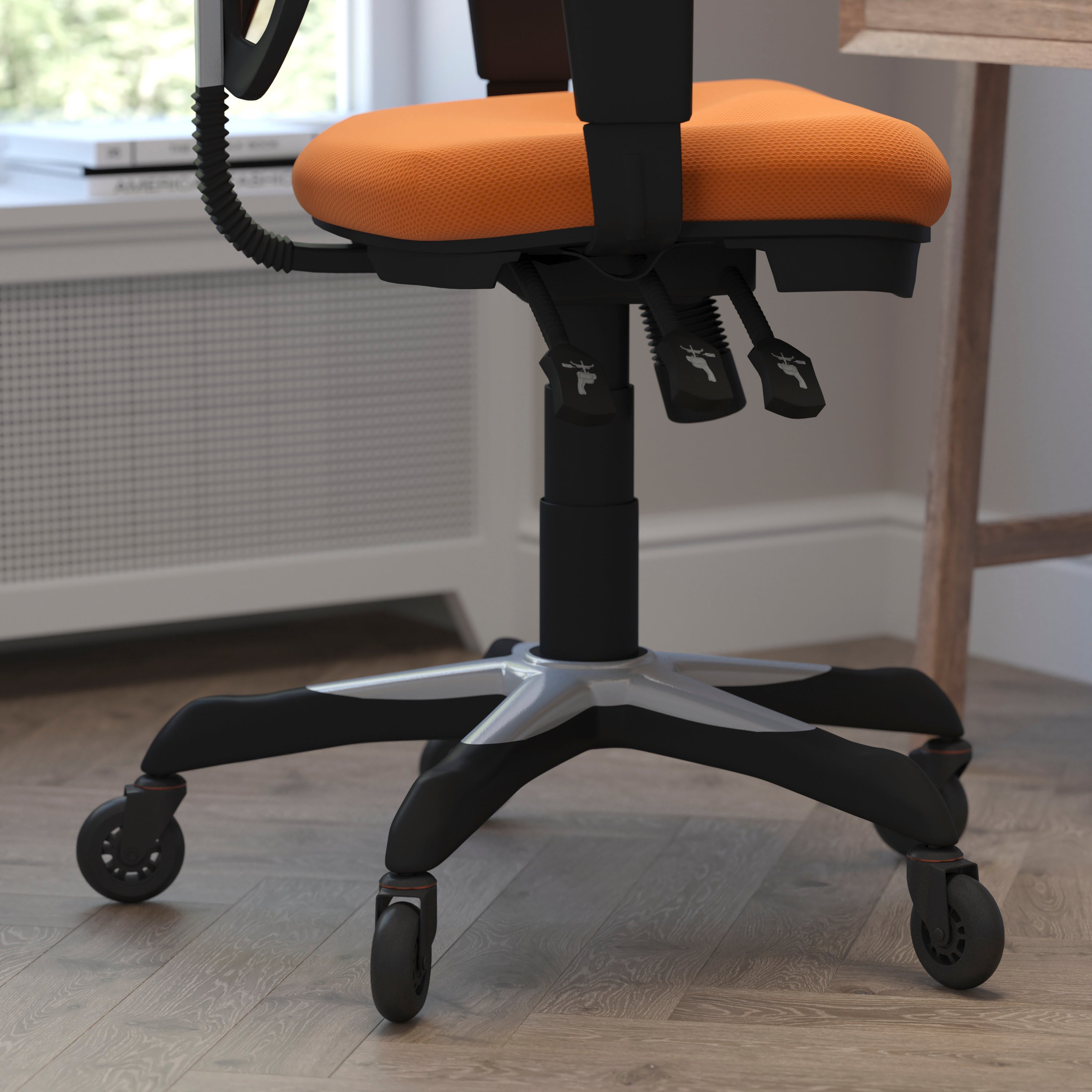 Nicholas Mid-Back Multifunction Executive Swivel Ergonomic Office Chair with Adjustable Arms and Transparent Roller Wheels