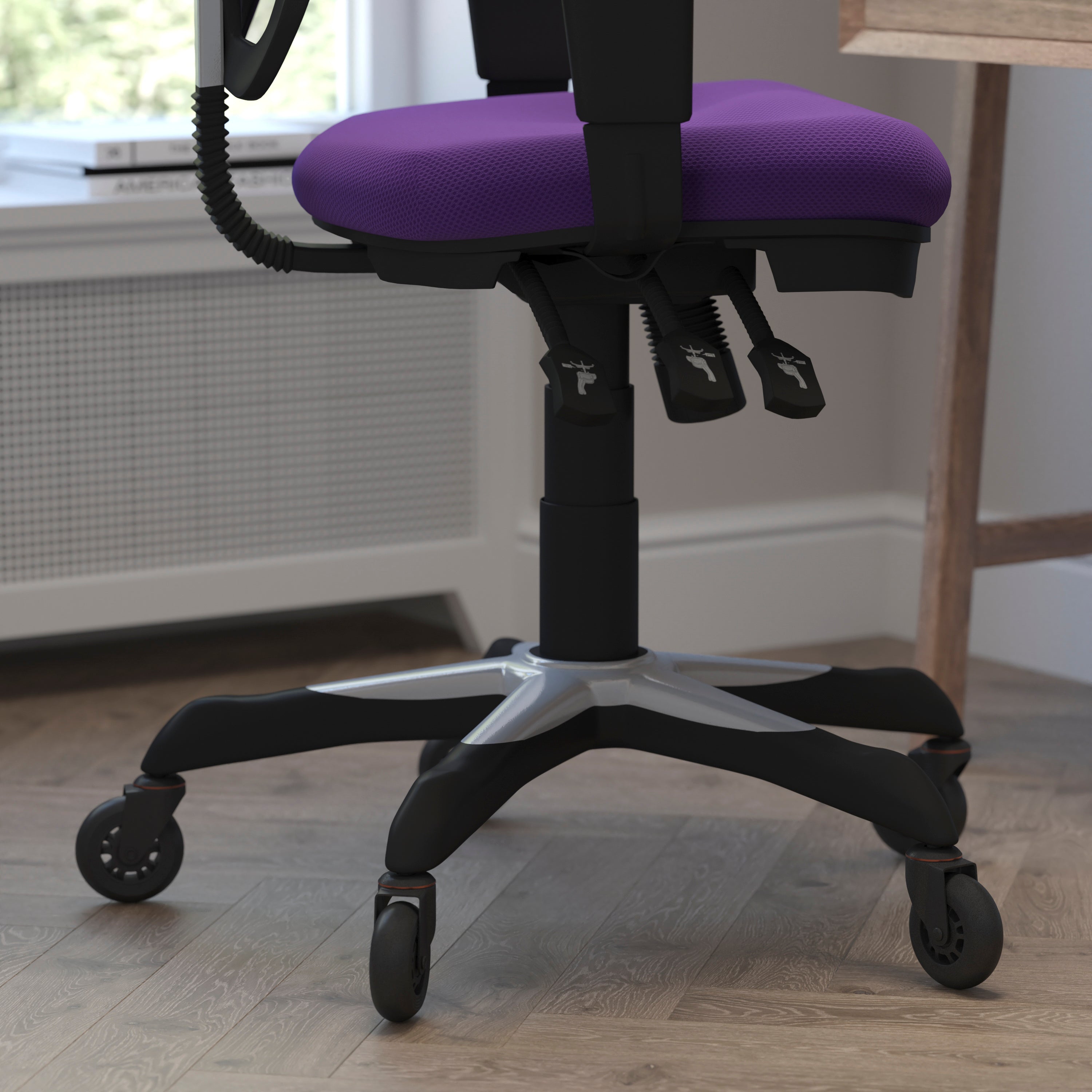 Nicholas Mid-Back Multifunction Executive Swivel Ergonomic Office Chair with Adjustable Arms and Transparent Roller Wheels