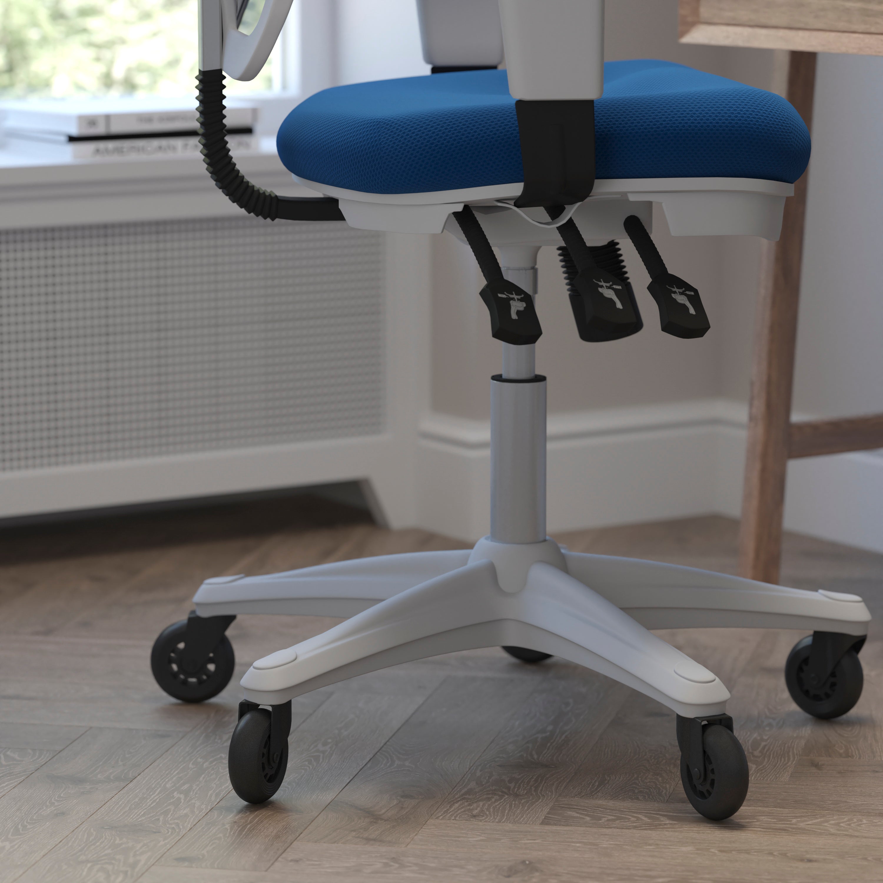 Nicholas Mid-Back Multifunction Executive Swivel Ergonomic Office Chair with Adjustable Arms and Transparent Roller Wheels
