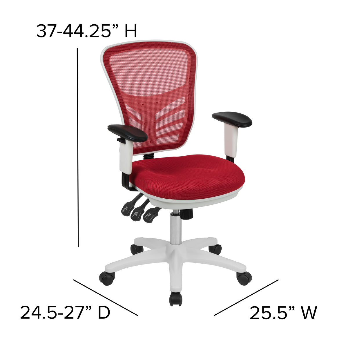 Mid-Back Mesh Multifunction Executive Swivel Ergonomic Office Chair with Adjustable Arms