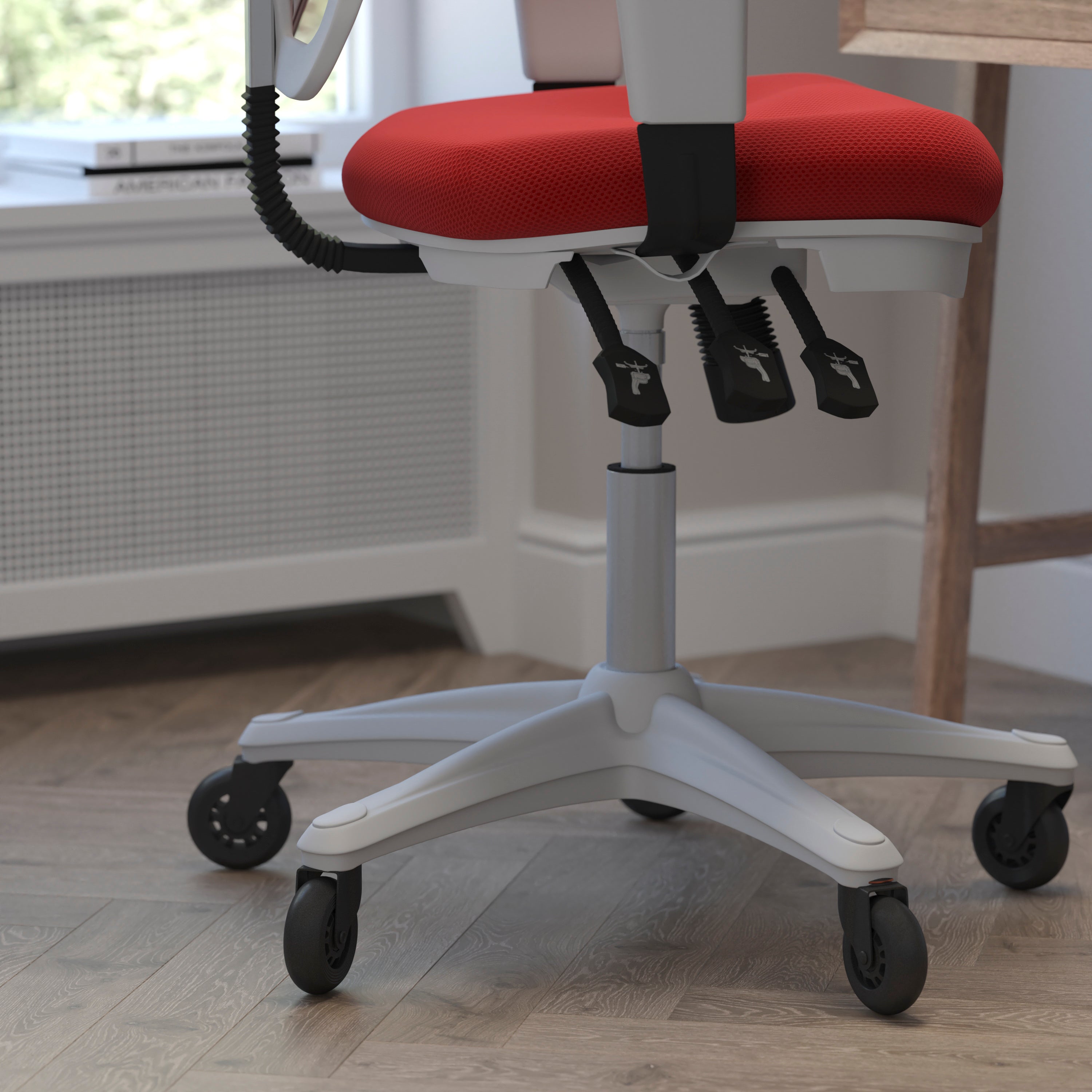 Nicholas Mid-Back Multifunction Executive Swivel Ergonomic Office Chair with Adjustable Arms and Transparent Roller Wheels