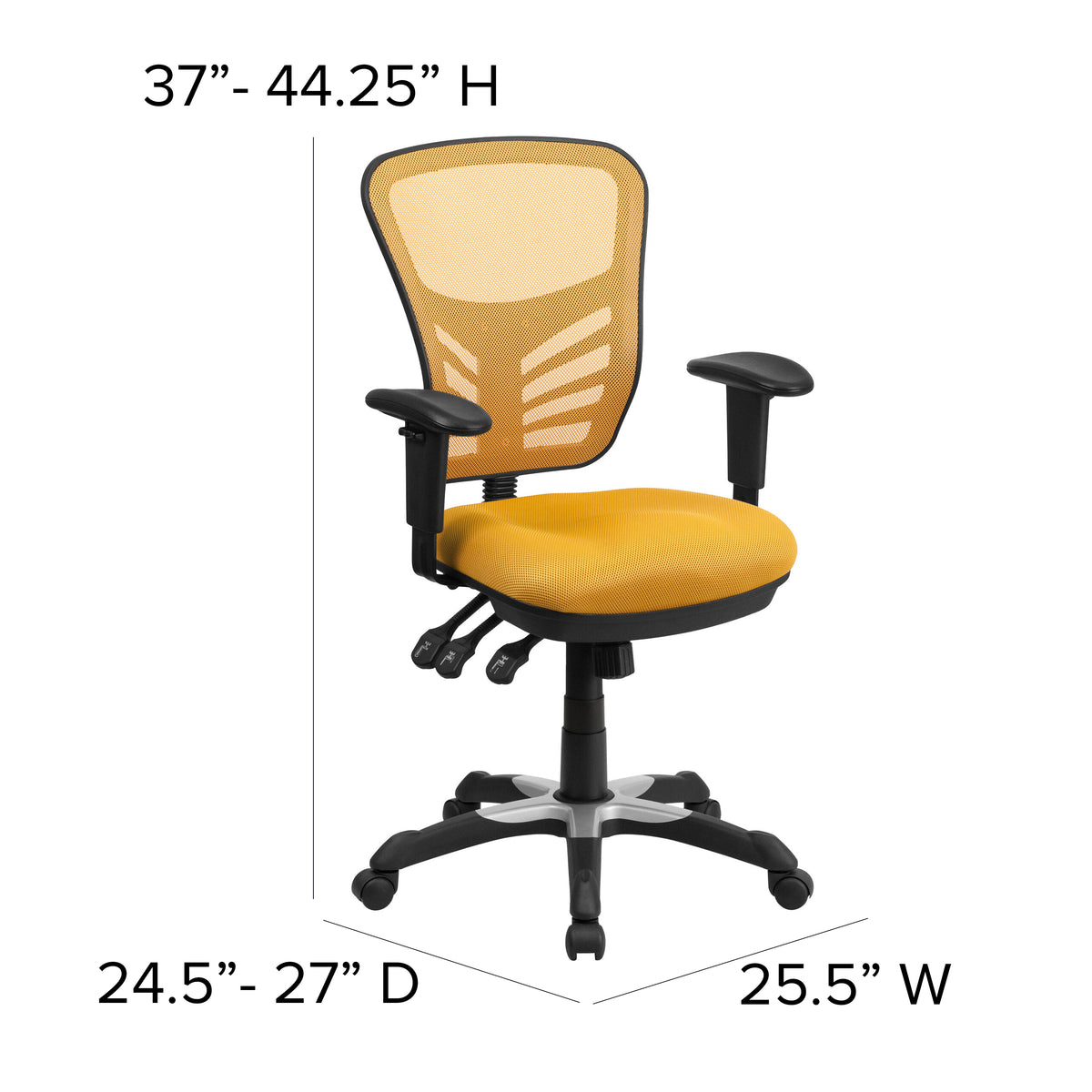 Mid-Back Mesh Multifunction Executive Swivel Ergonomic Office Chair with Adjustable Arms