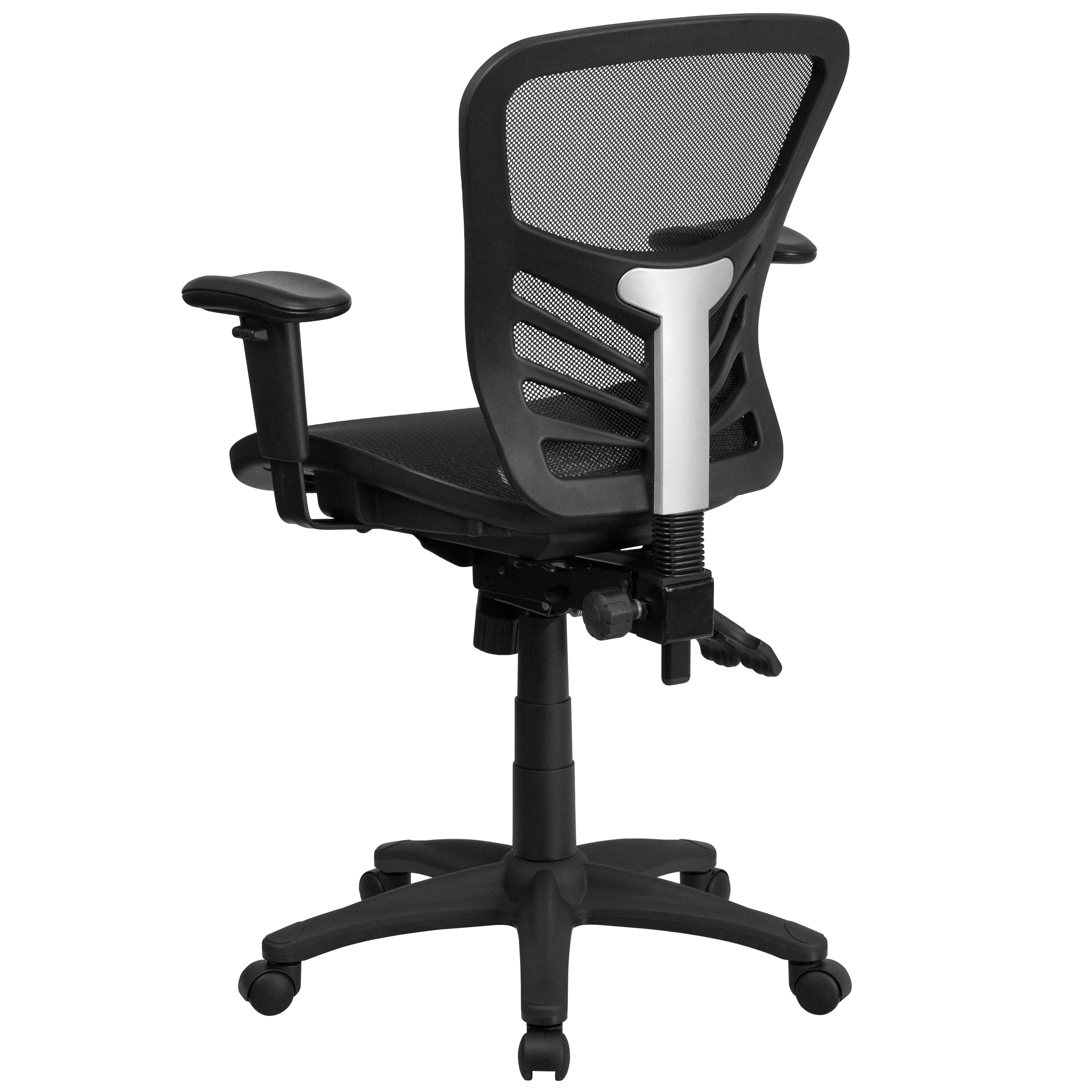 Mid-Back Transparent Mesh Multifunction Executive Swivel Ergonomic Office Chair with Adjustable Arms