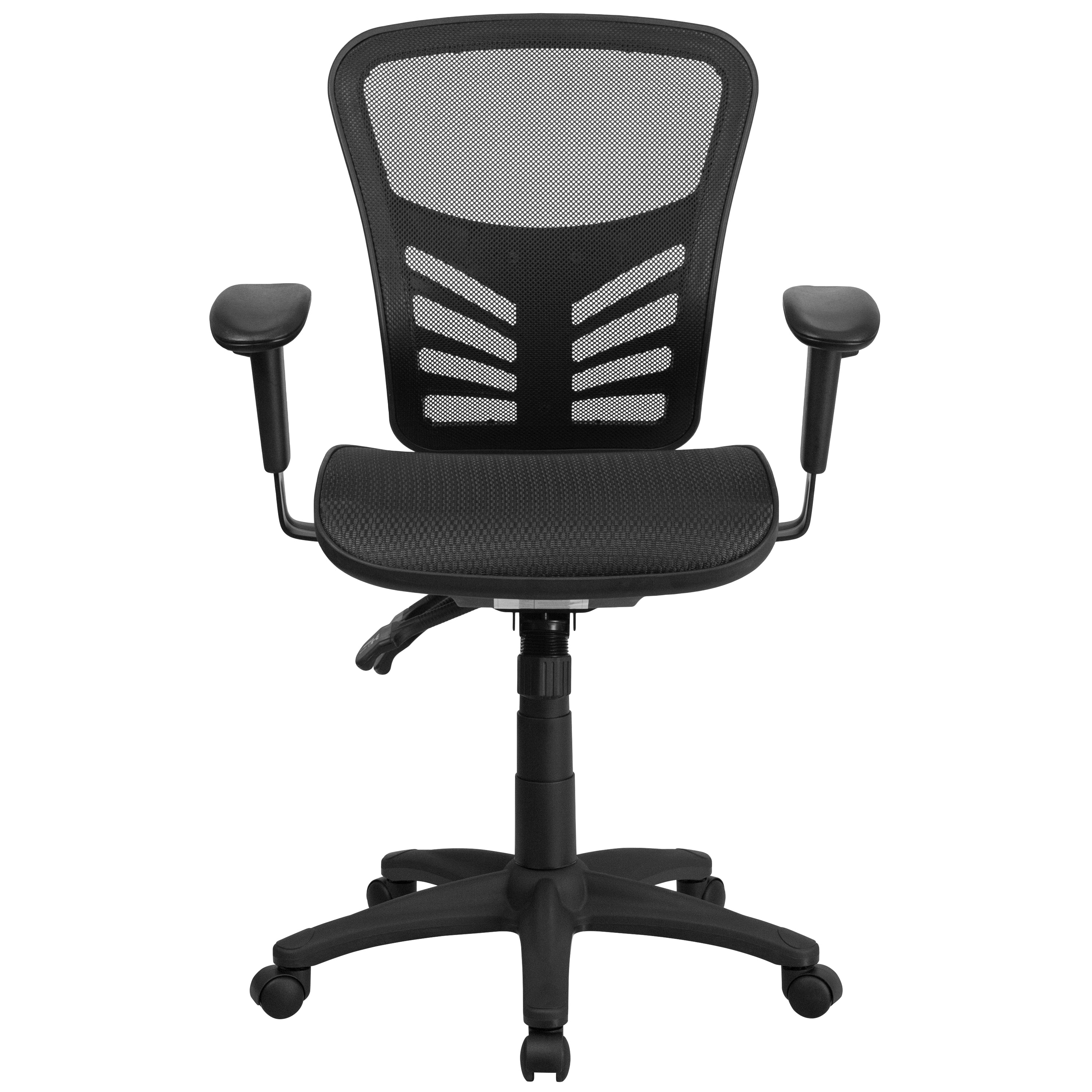 Mid-Back Transparent Mesh Multifunction Executive Swivel Ergonomic Office Chair with Adjustable Arms