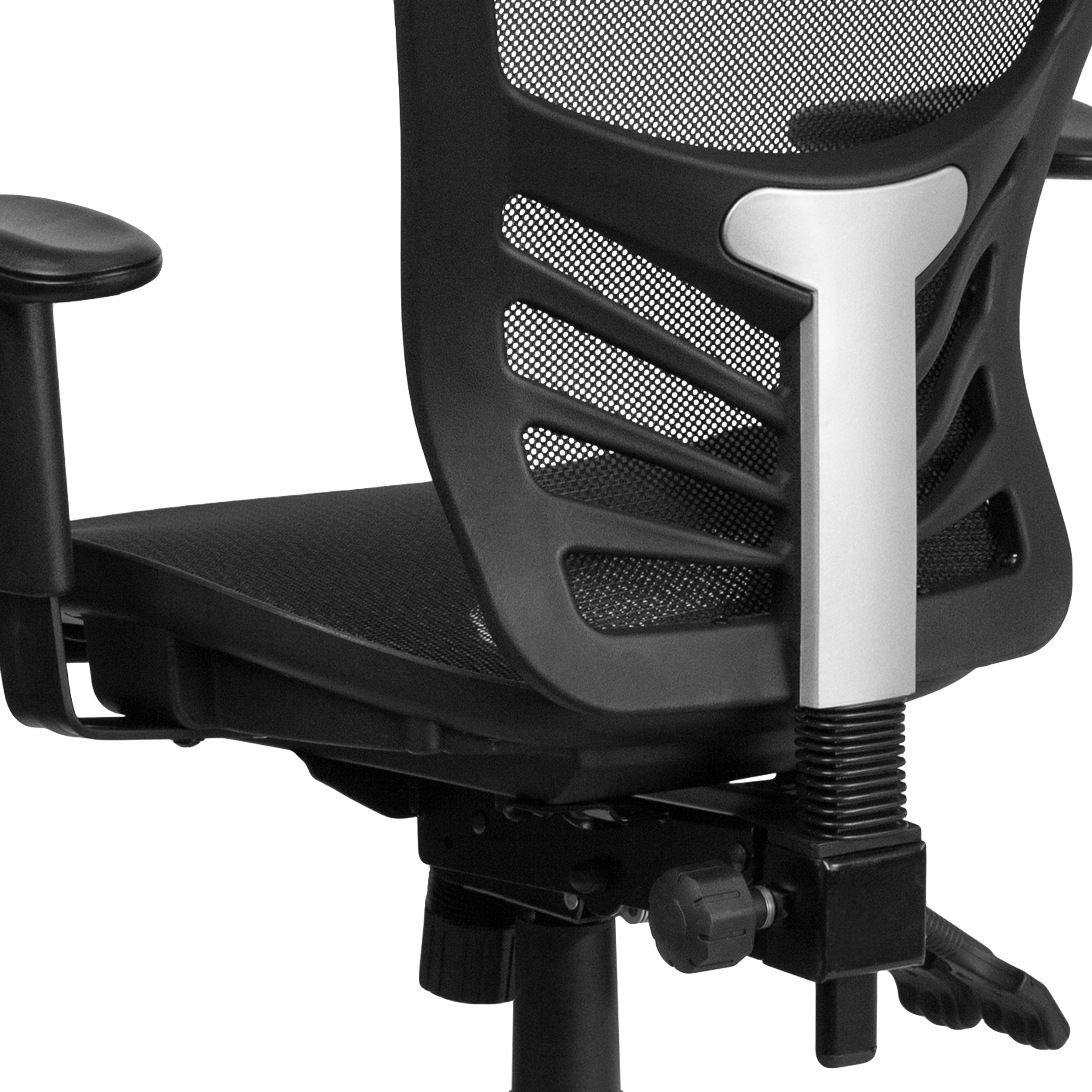 Mid-Back Transparent Mesh Multifunction Executive Swivel Ergonomic Office Chair with Adjustable Arms