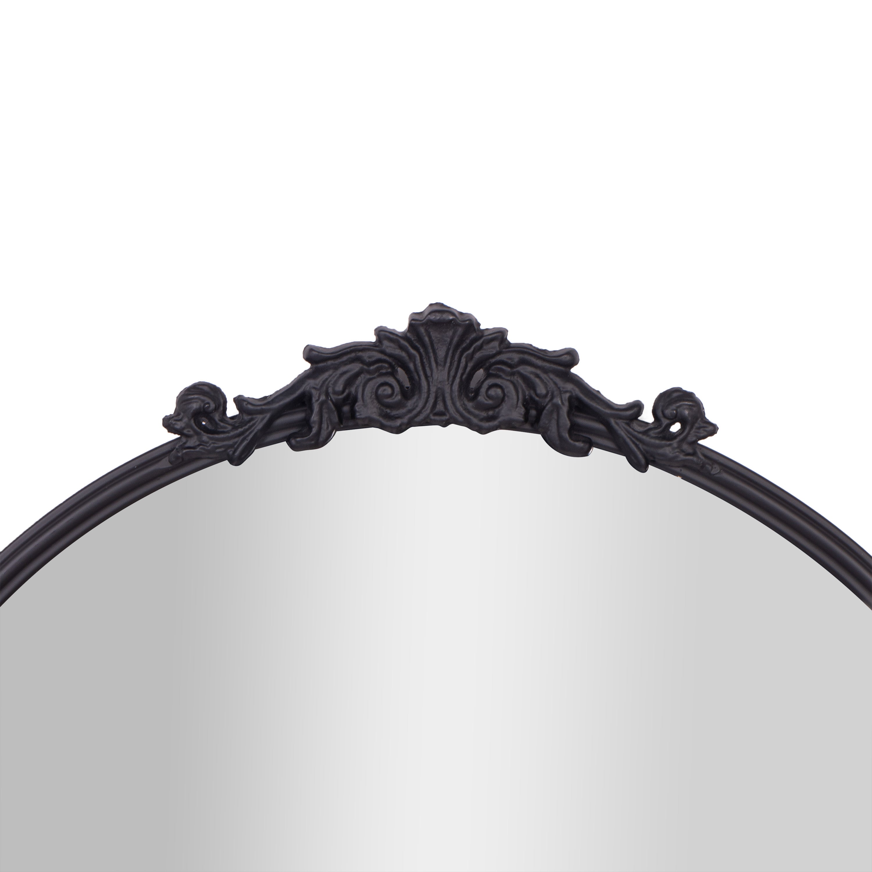 Esme Traditional Arched Wall Mirror with Baroque Detail - Large Accent Mirror for Bathroom, Entryway, Dining Room, & Living Room