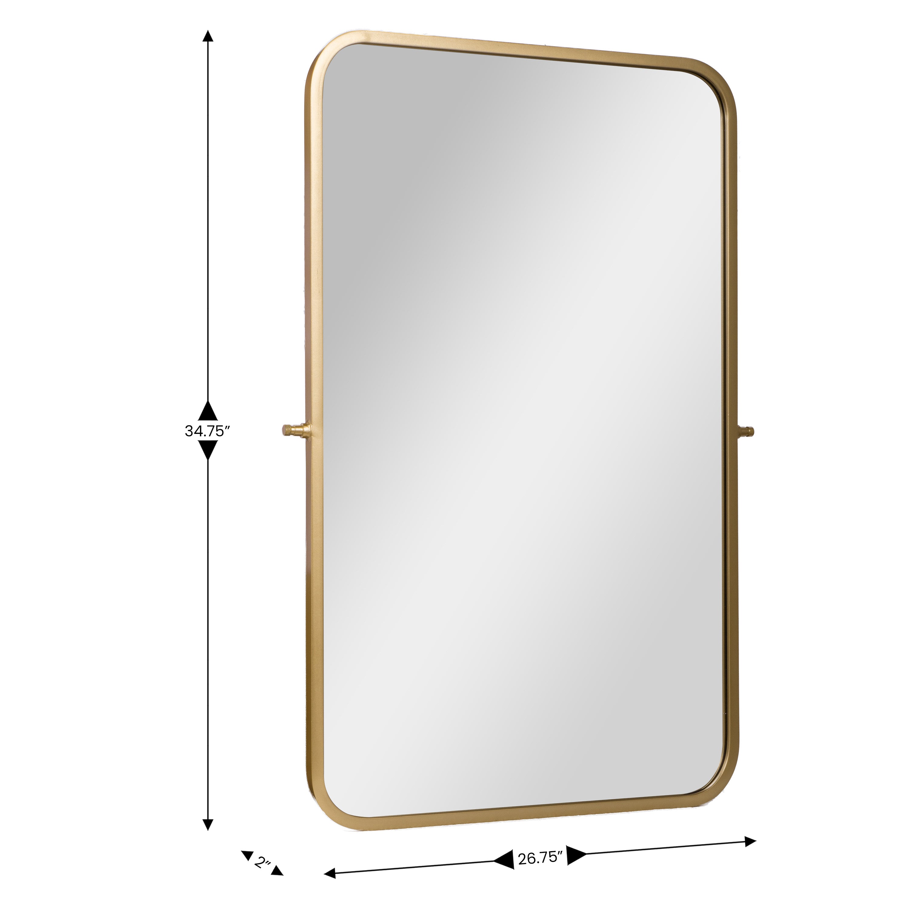 Finlay Metal Pivot Wall Mirror - Large Accent Vanity Mirror for Bathroom