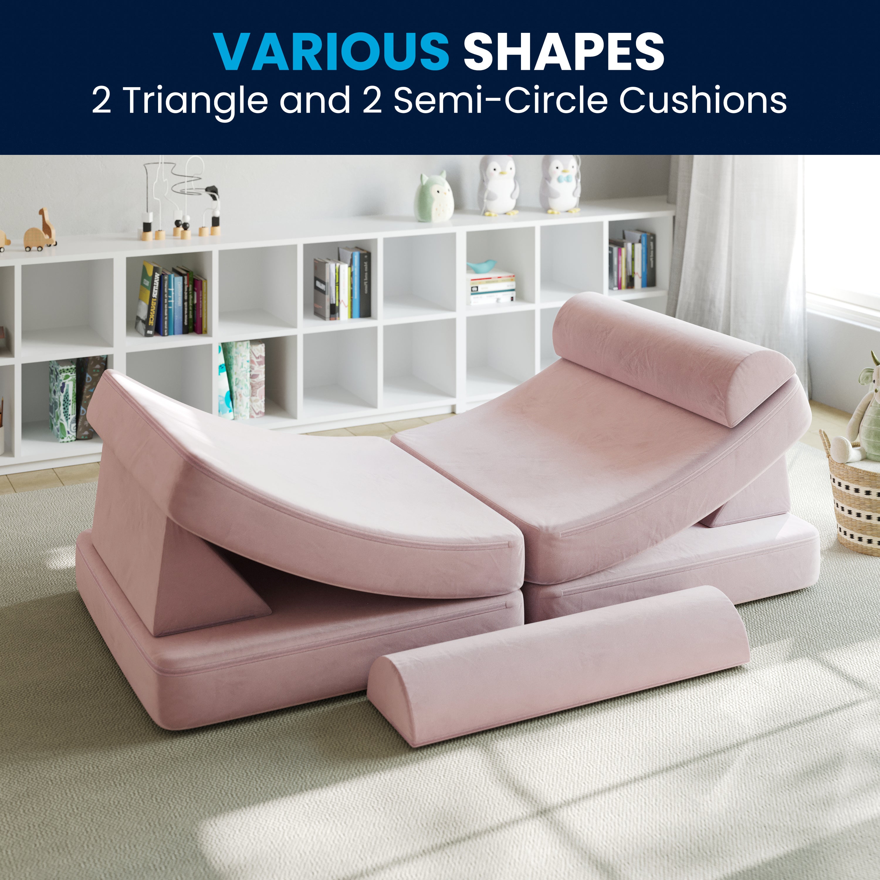 Marlowe Modular Kids Play Couch with 6 Soft Foam Sectional Sofa Pieces