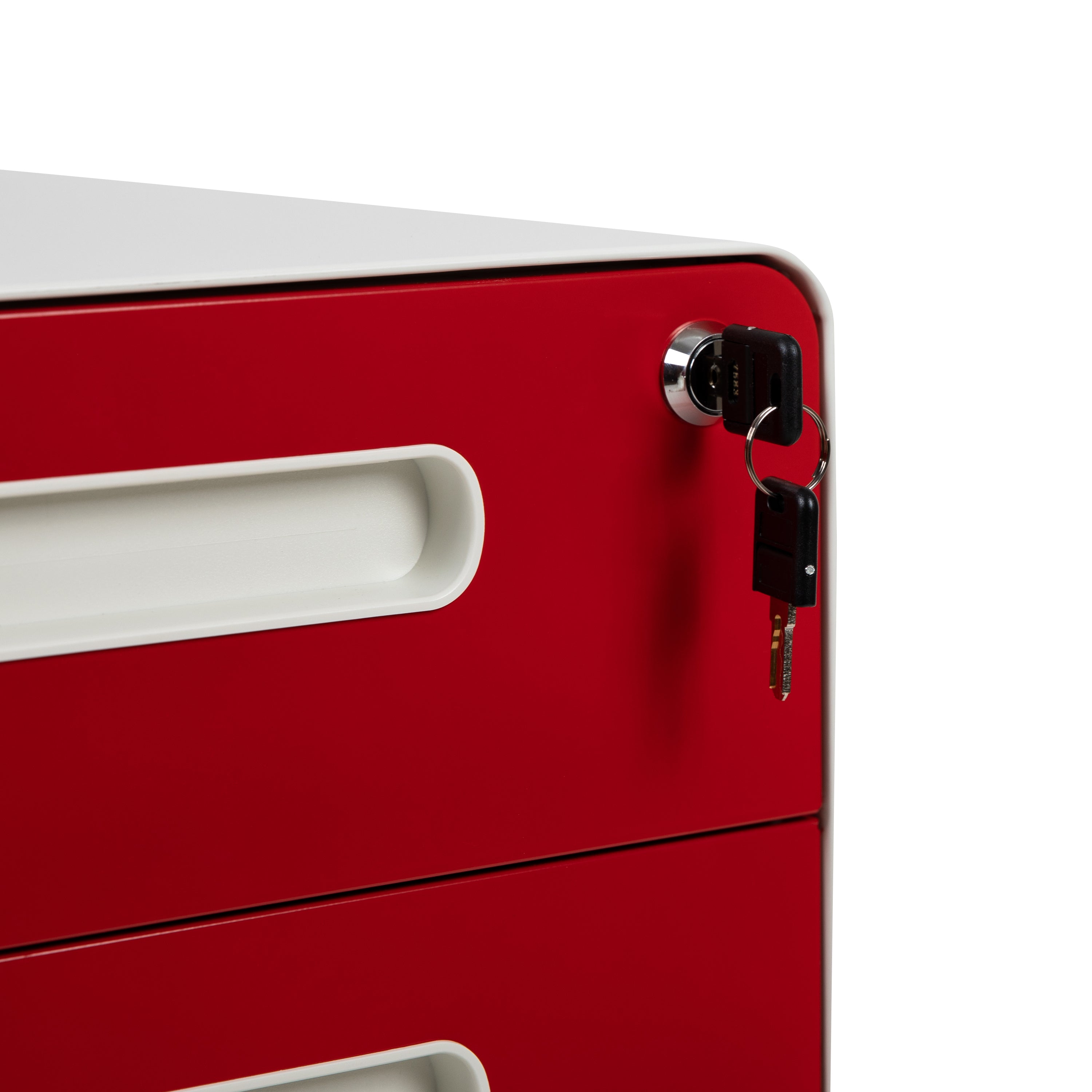 Ergonomic 3-Drawer Mobile Locking Filing Cabinet with Anti-Tilt Mechanism and Hanging Drawer for Legal & Letter Files