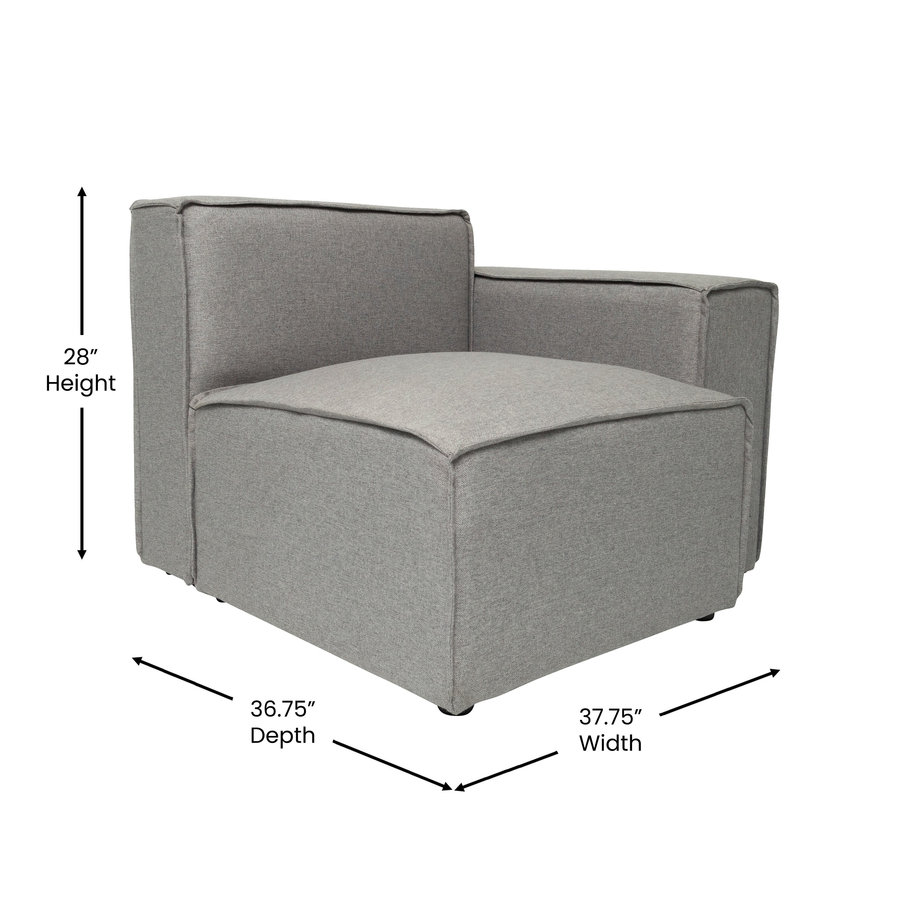 Bridgetown Luxury Modular Sectional Sofa Right Side with Arm Rest