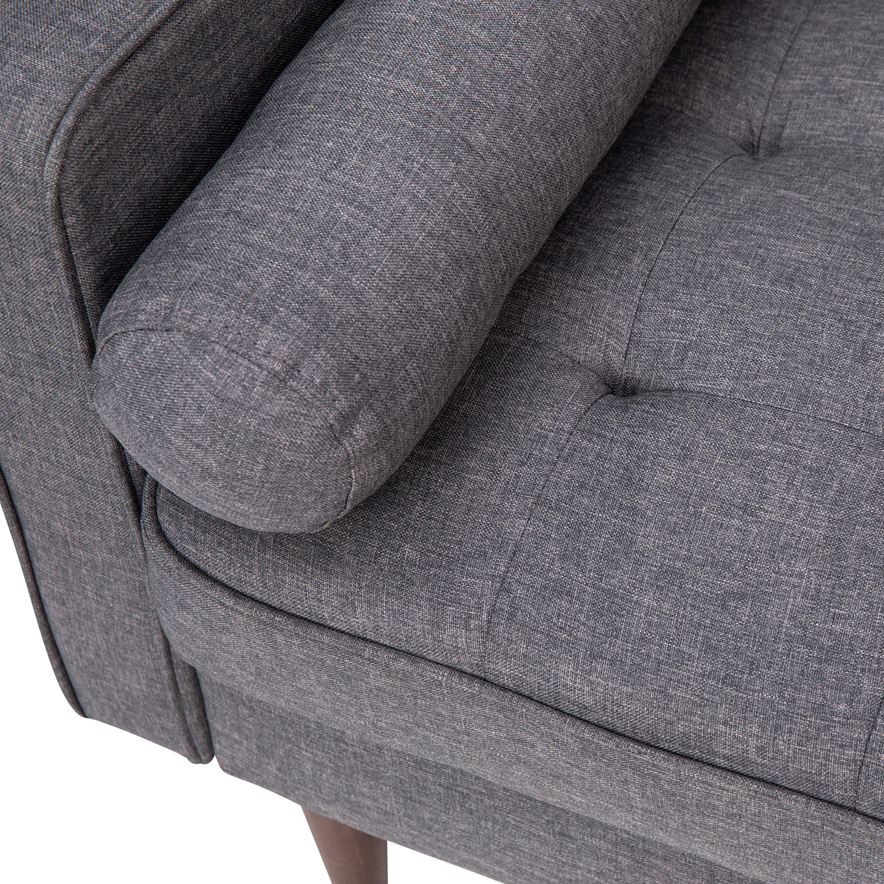 Hudson Mid-Century Modern Sofa with Tufted Upholstery & Solid Wood Legs