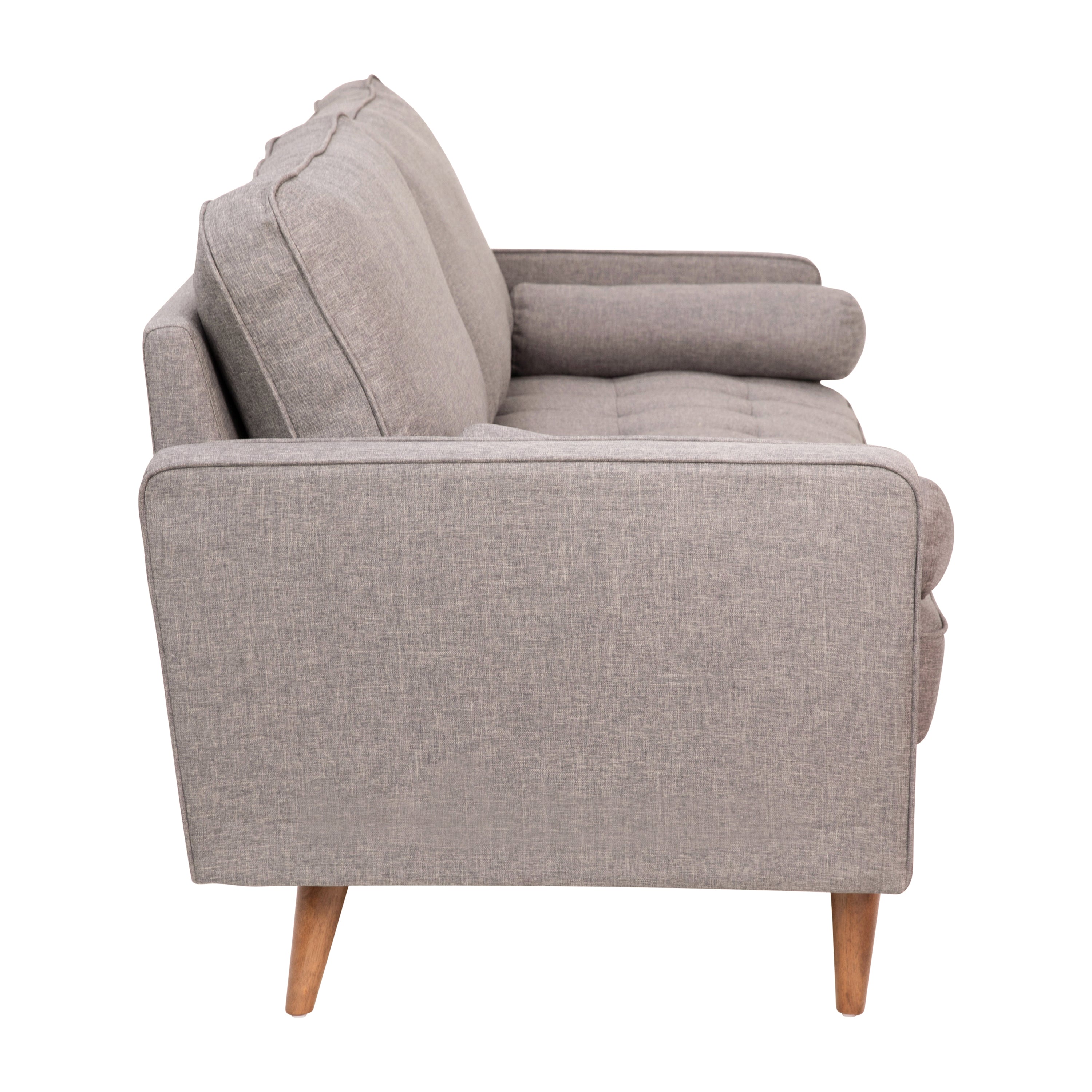 Hudson Mid-Century Modern Sofa with Tufted Upholstery & Solid Wood Legs