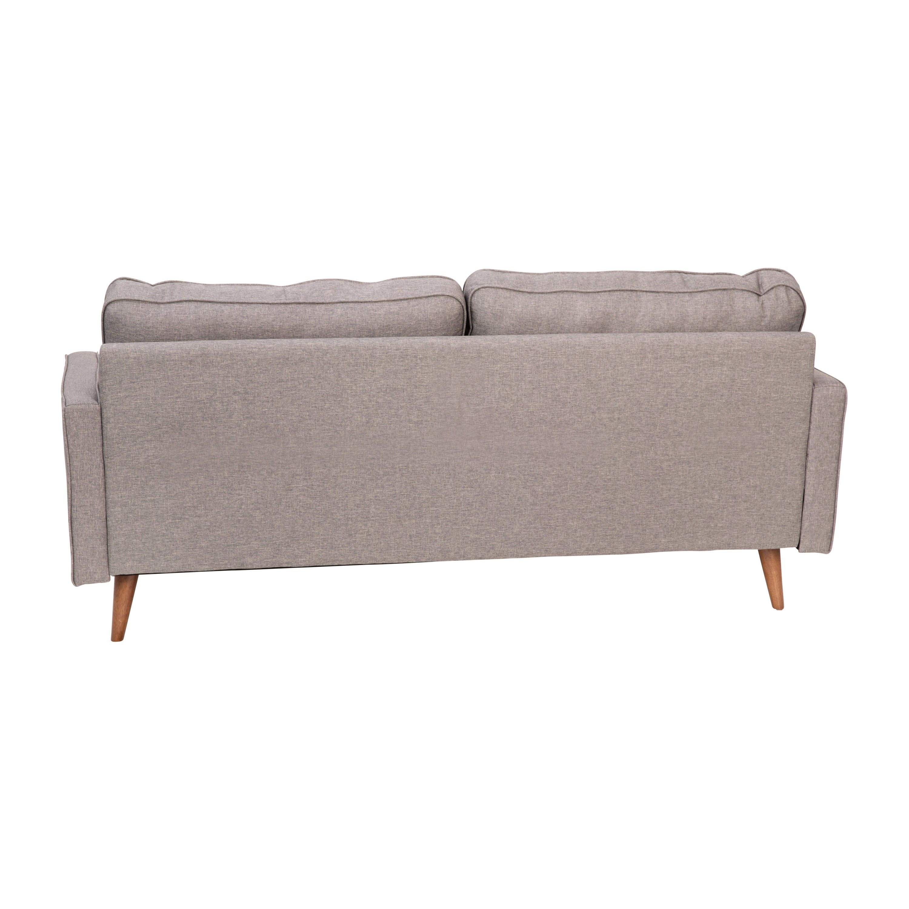 Hudson Mid-Century Modern Sofa with Tufted Upholstery & Solid Wood Legs