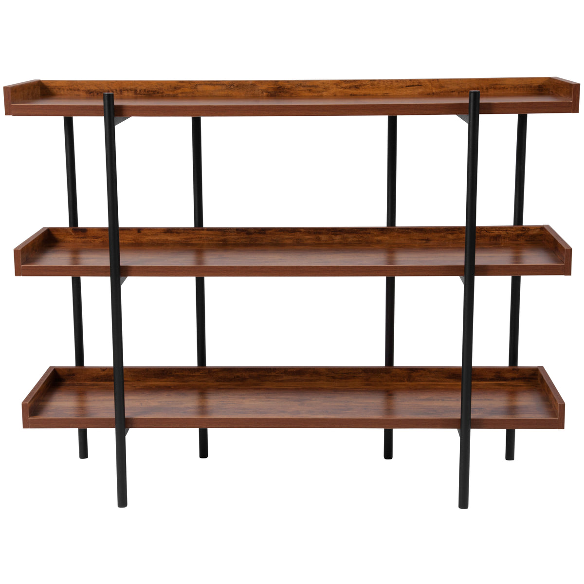 Mayfair 3 Shelf 35"H Storage Display Unit Bookcase with Metal Frame
