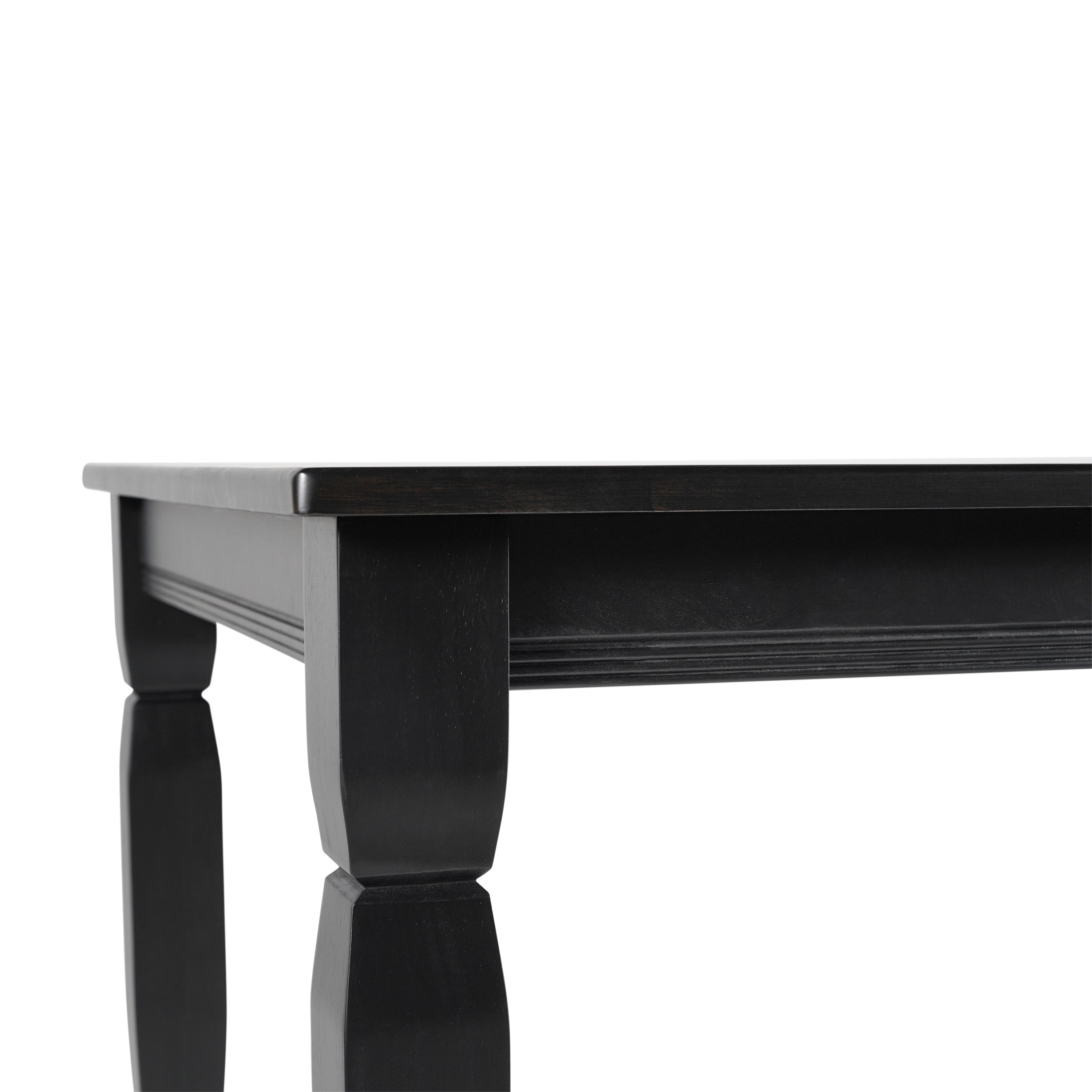 Grace Solid Wood Dining Table with Turned Wooden Legs, Heavy Duty Rectangle Wood Table for 4