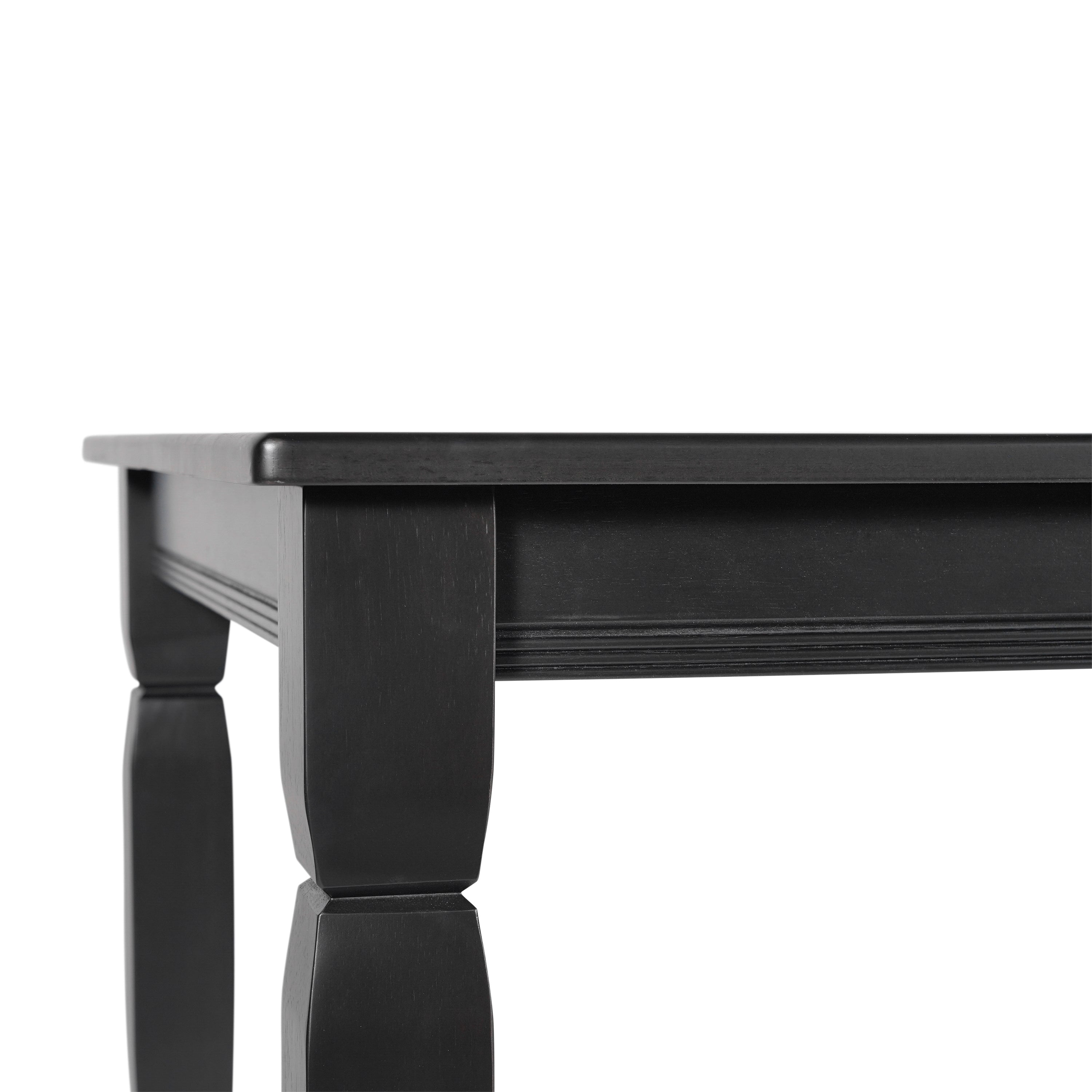 Grace Solid Wood Dining Table with Turned Wooden Legs, Heavy Duty Rectangle Wood Table for 6