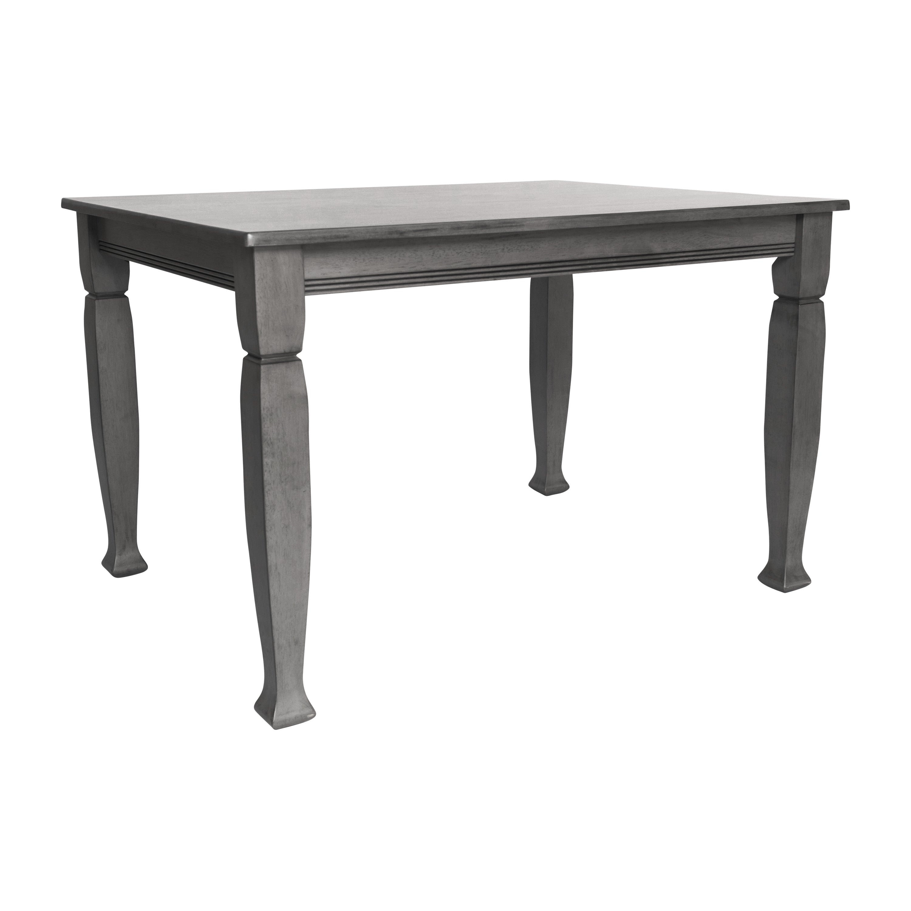 Grace Solid Wood Dining Table with Turned Wooden Legs, Heavy Duty Rectangle Wood Table for 4
