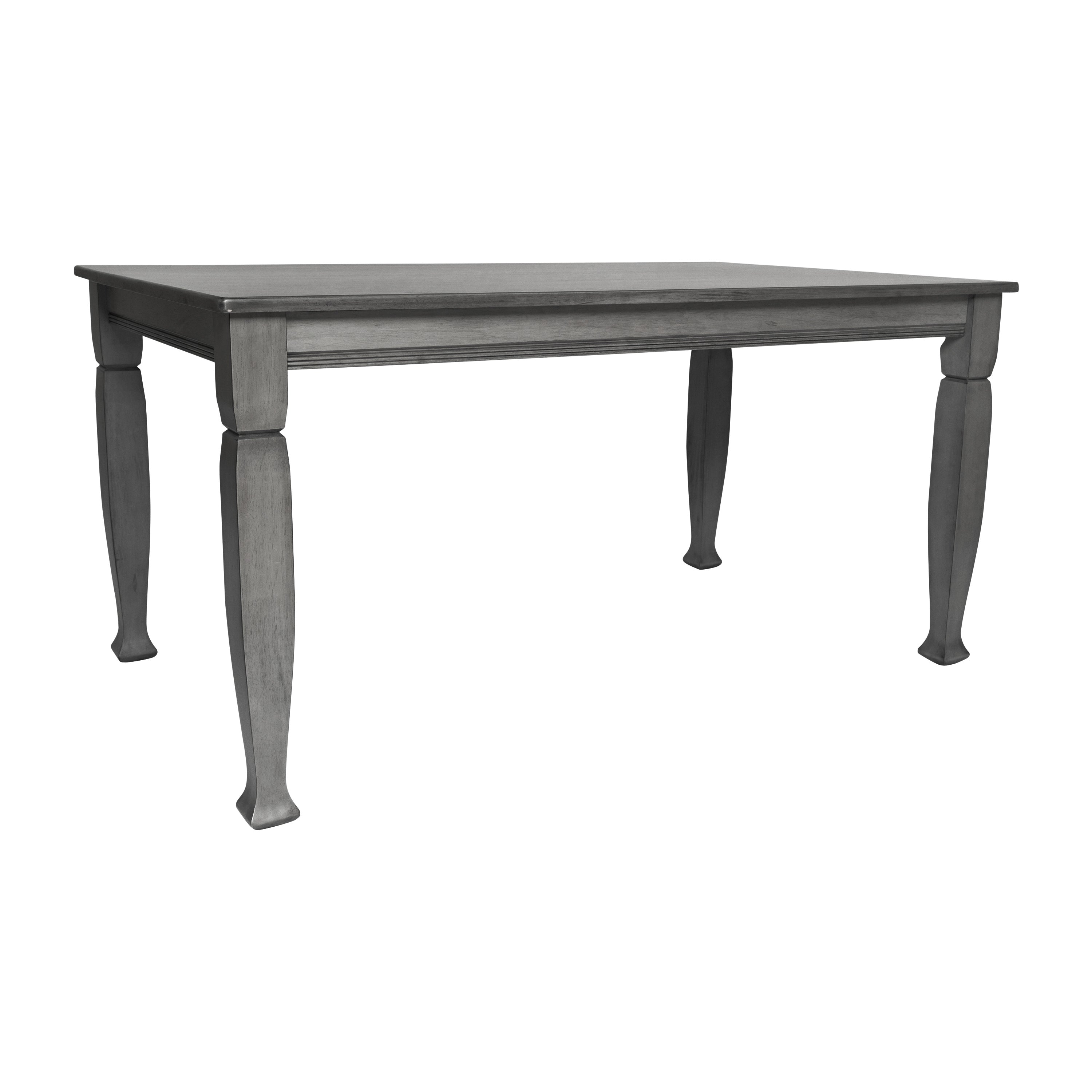 Grace Solid Wood Dining Table with Turned Wooden Legs, Heavy Duty Rectangle Wood Table for 6