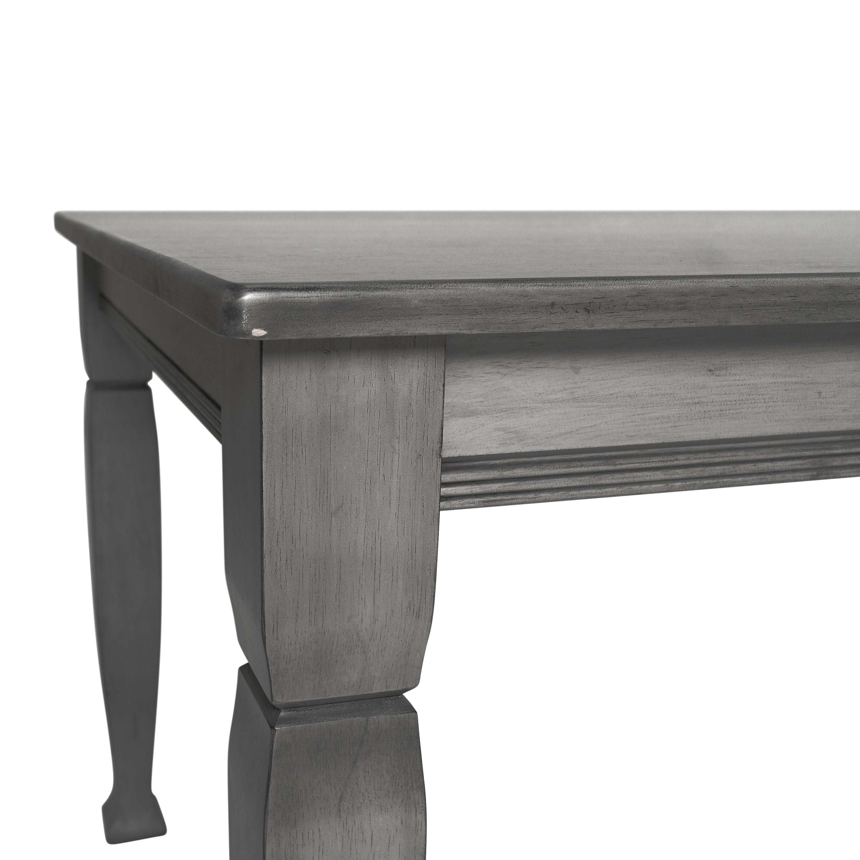 Grace Solid Wood Dining Table with Turned Wooden Legs, Heavy Duty Rectangle Wood Table for 6