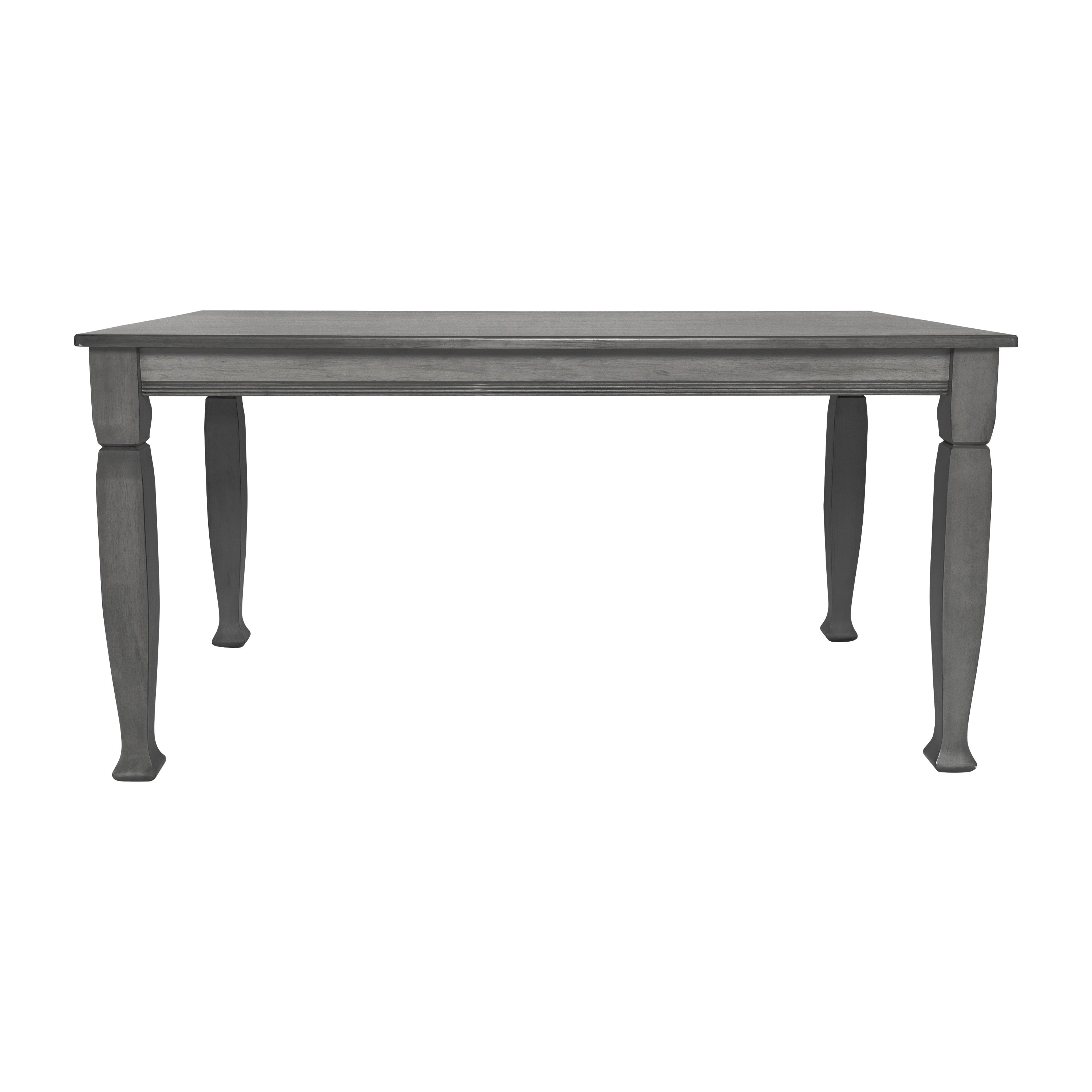 Grace Solid Wood Dining Table with Turned Wooden Legs, Heavy Duty Rectangle Wood Table for 6