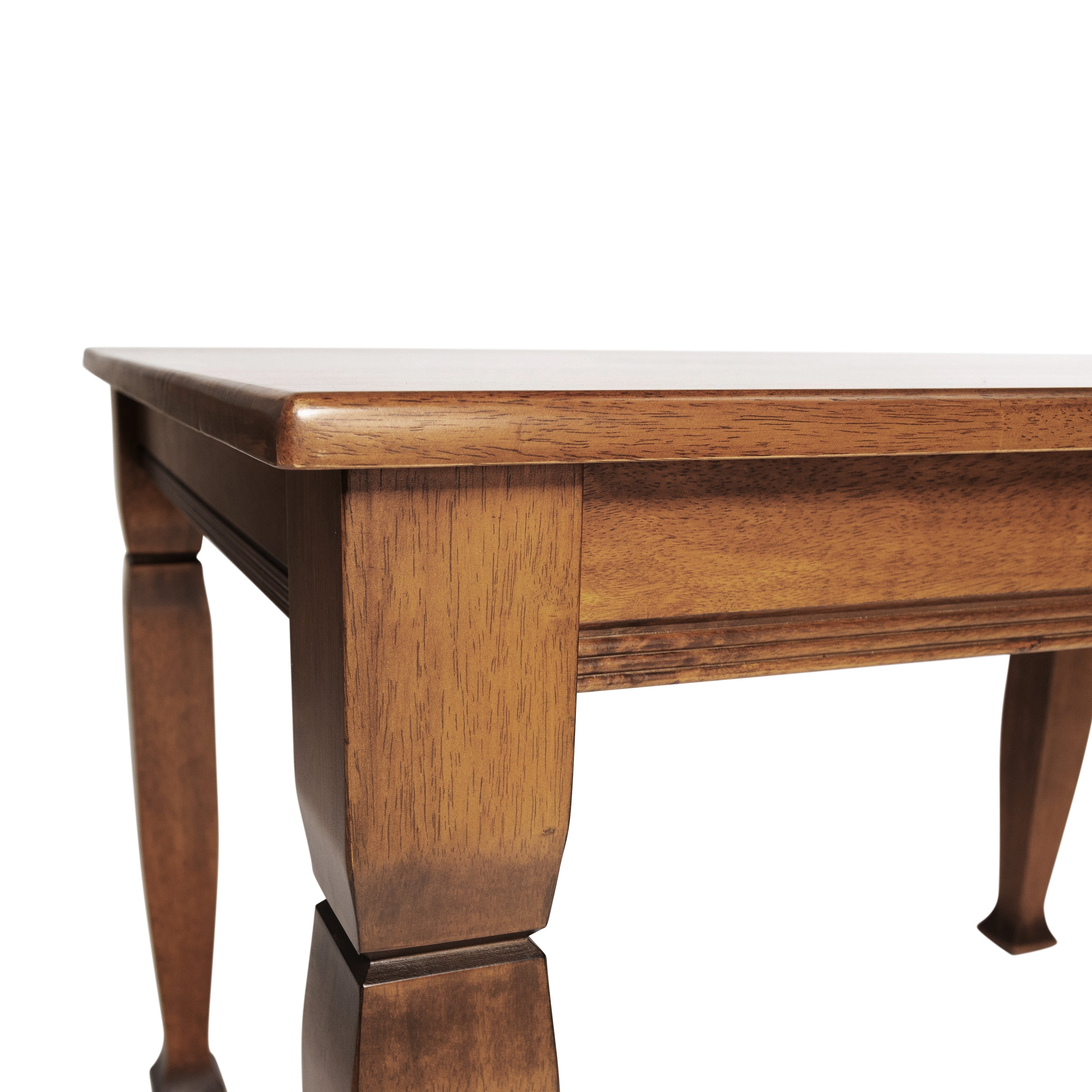 Grace Solid Wood Dining Table with Turned Wooden Legs, Heavy Duty Rectangle Wood Table for 4