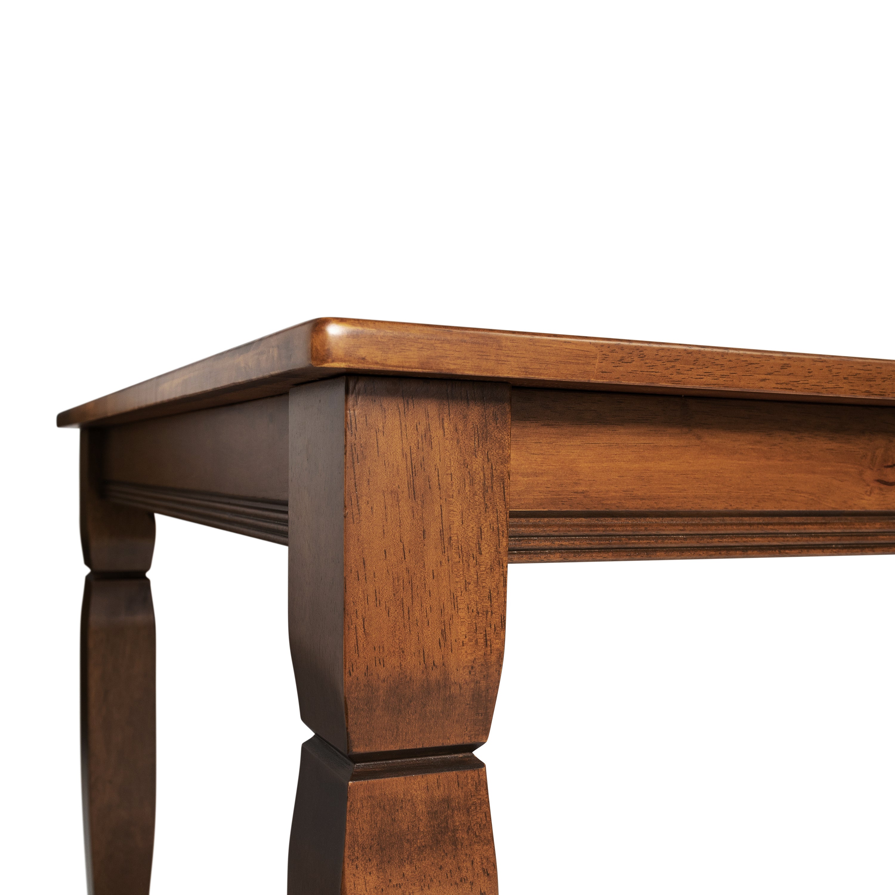 Grace Solid Wood Dining Table with Turned Wooden Legs, Heavy Duty Rectangle Wood Table for 6