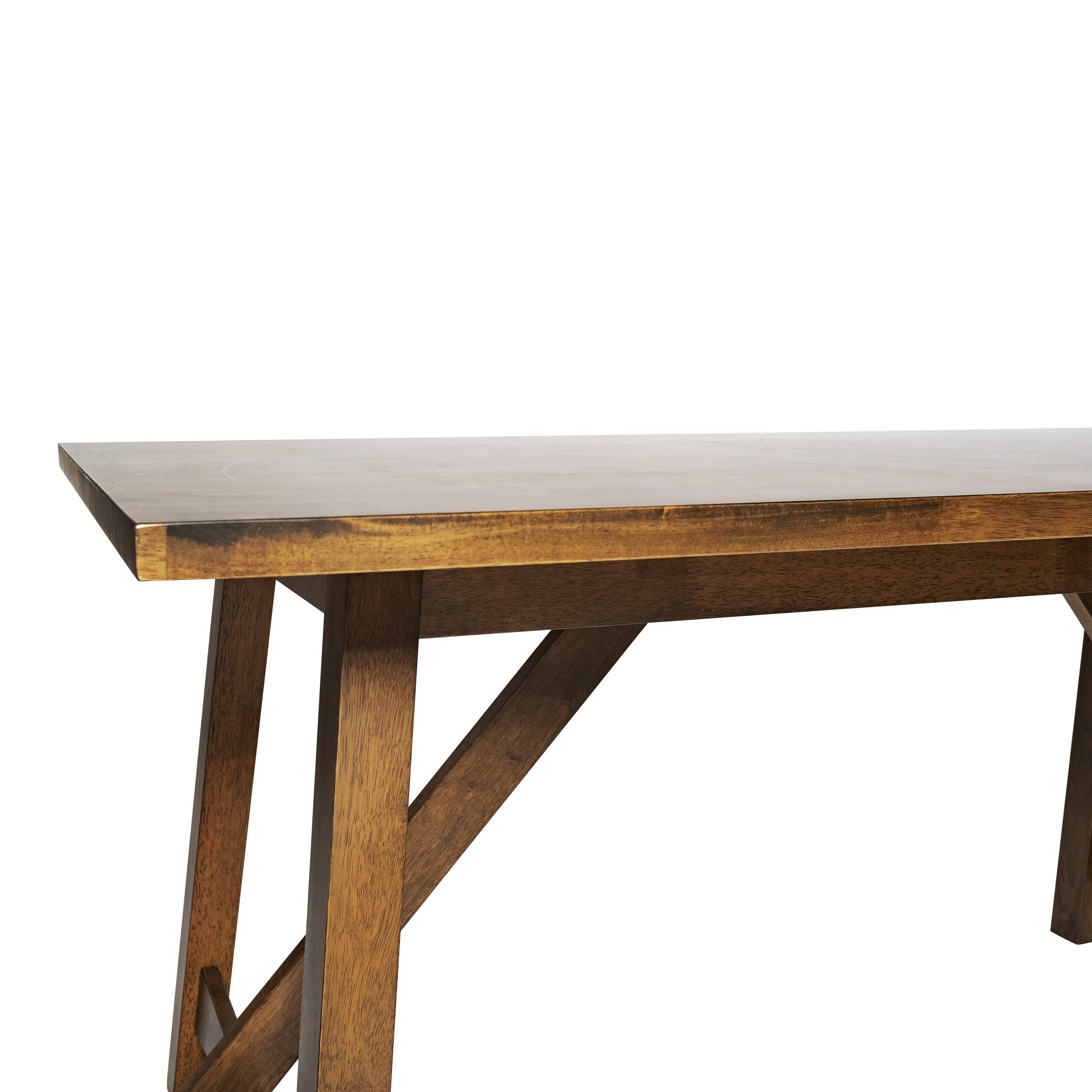 Everly Solid Wood Trestle Base Dining Table, Farmhouse Style Table with Seating for 6