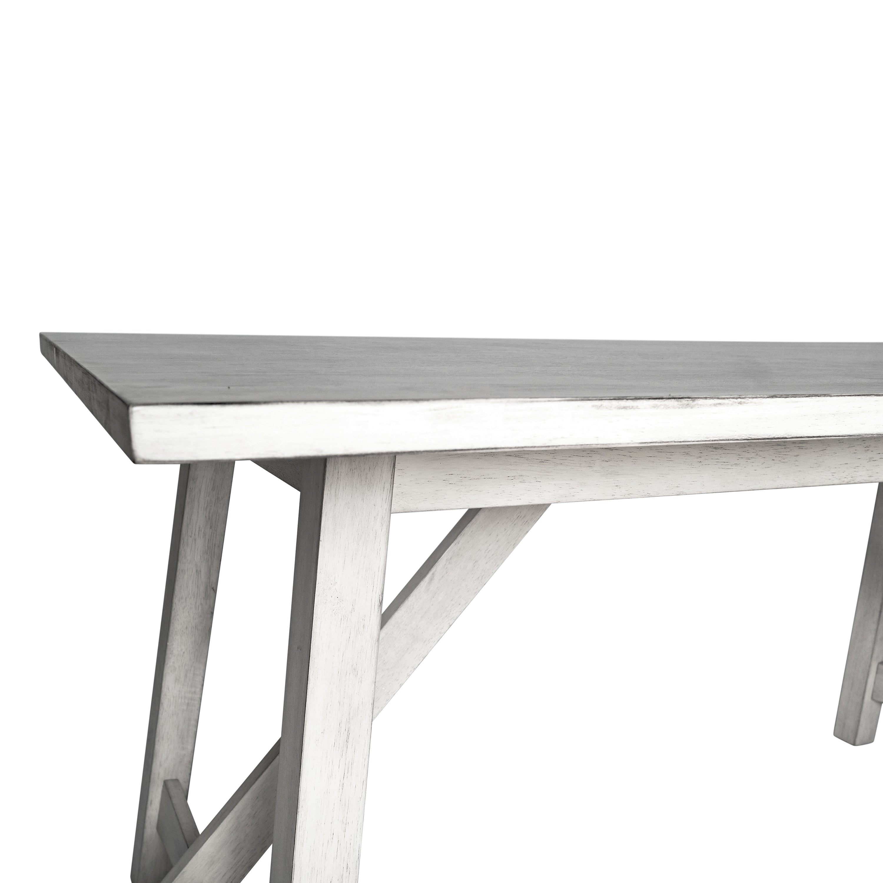 Everly Solid Wood Trestle Base Dining Table, Farmhouse Style Table with Seating for 6