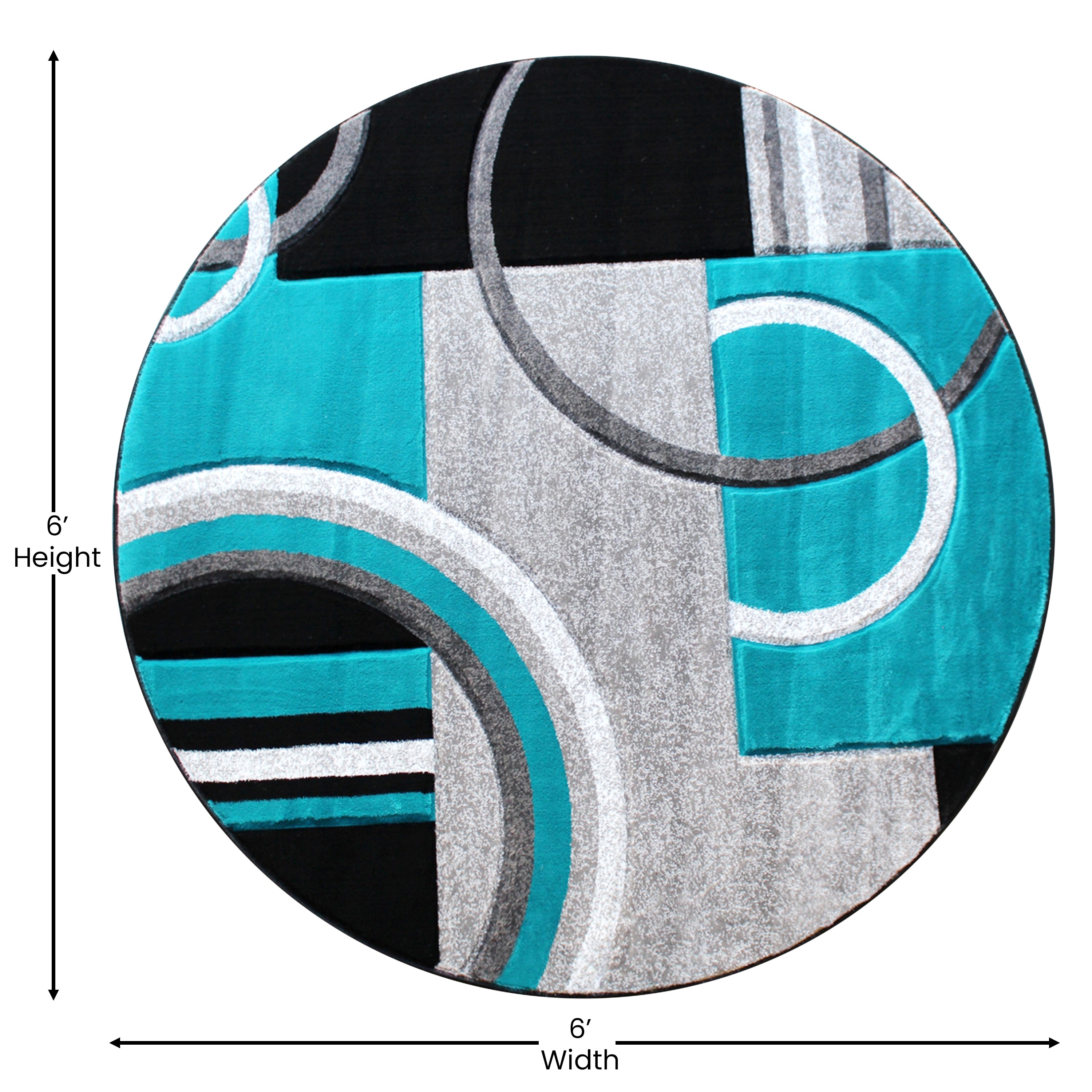 Audra Collection Abstract Area Rug - Olefin Rug with Jute Backing - Entryway, Living Room or Bedroom