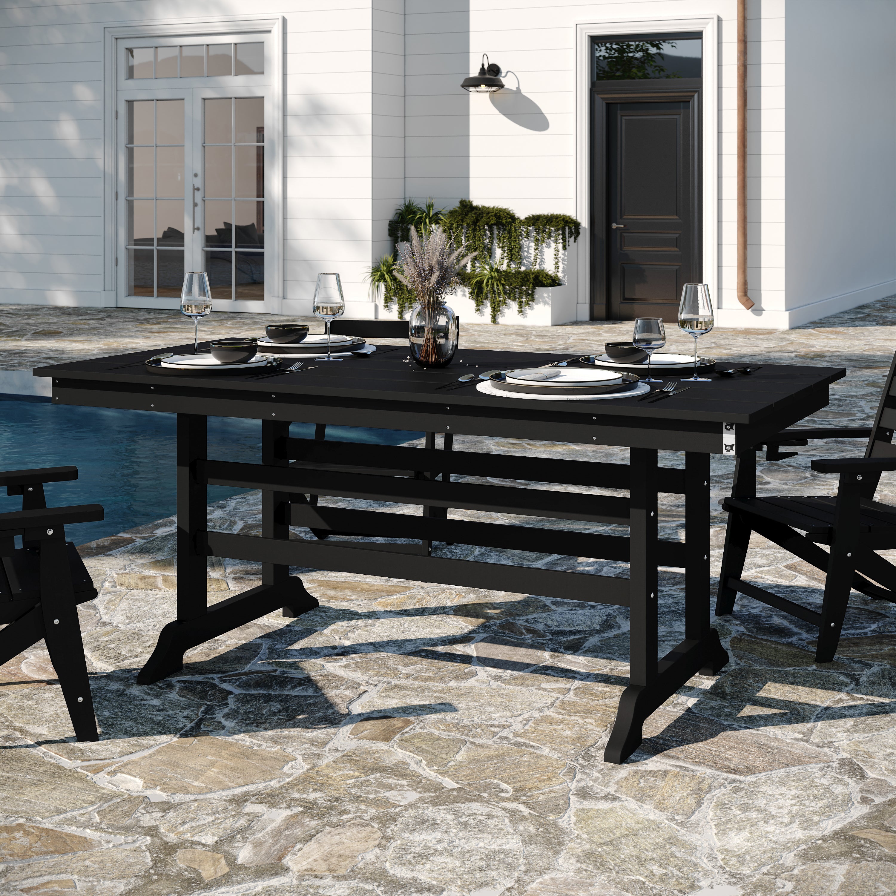 Abraham Indoor/Outdoor Recycled HDPE Adirondack Dining Table