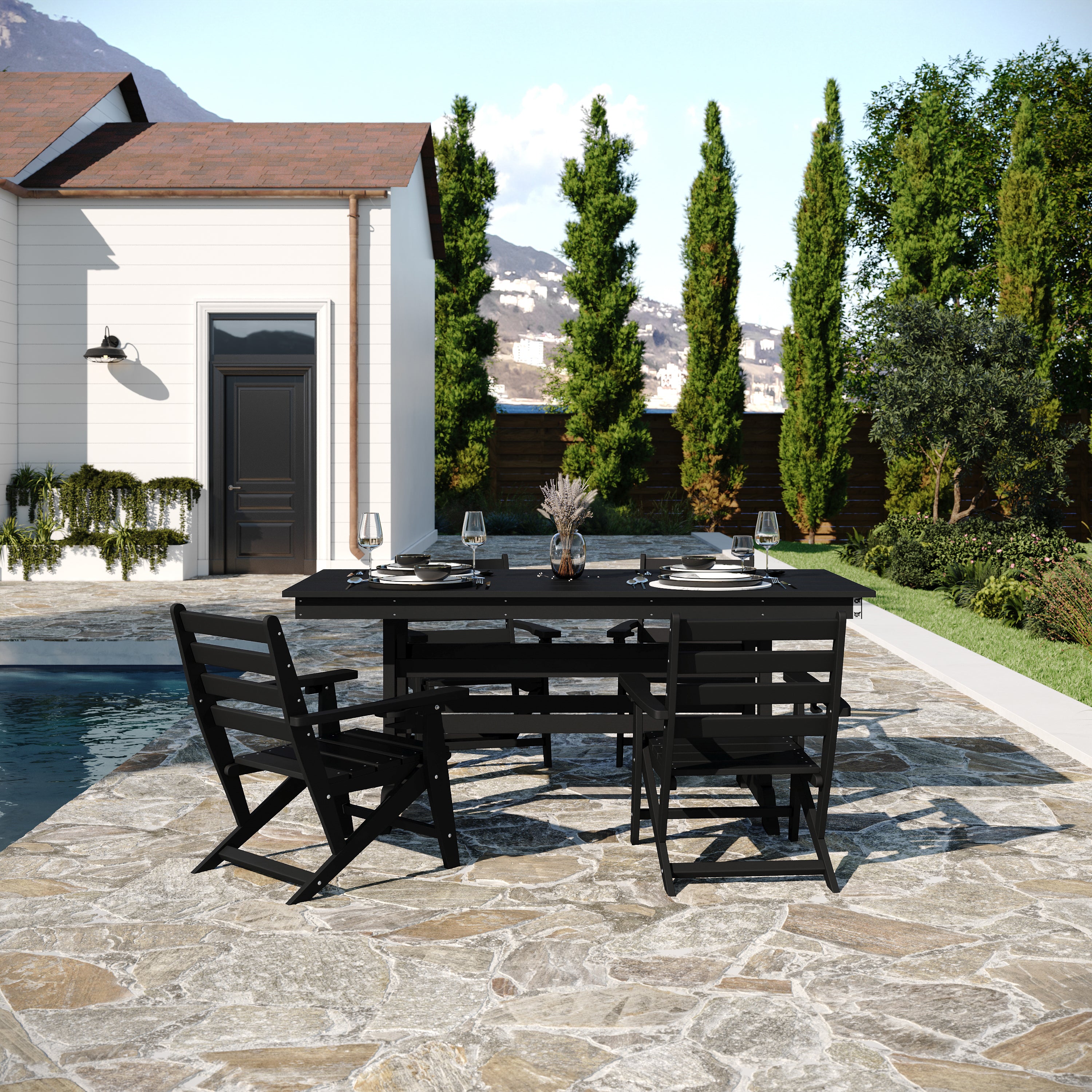 Abraham Indoor/Outdoor Recycled HDPE Adirondack Dining Table