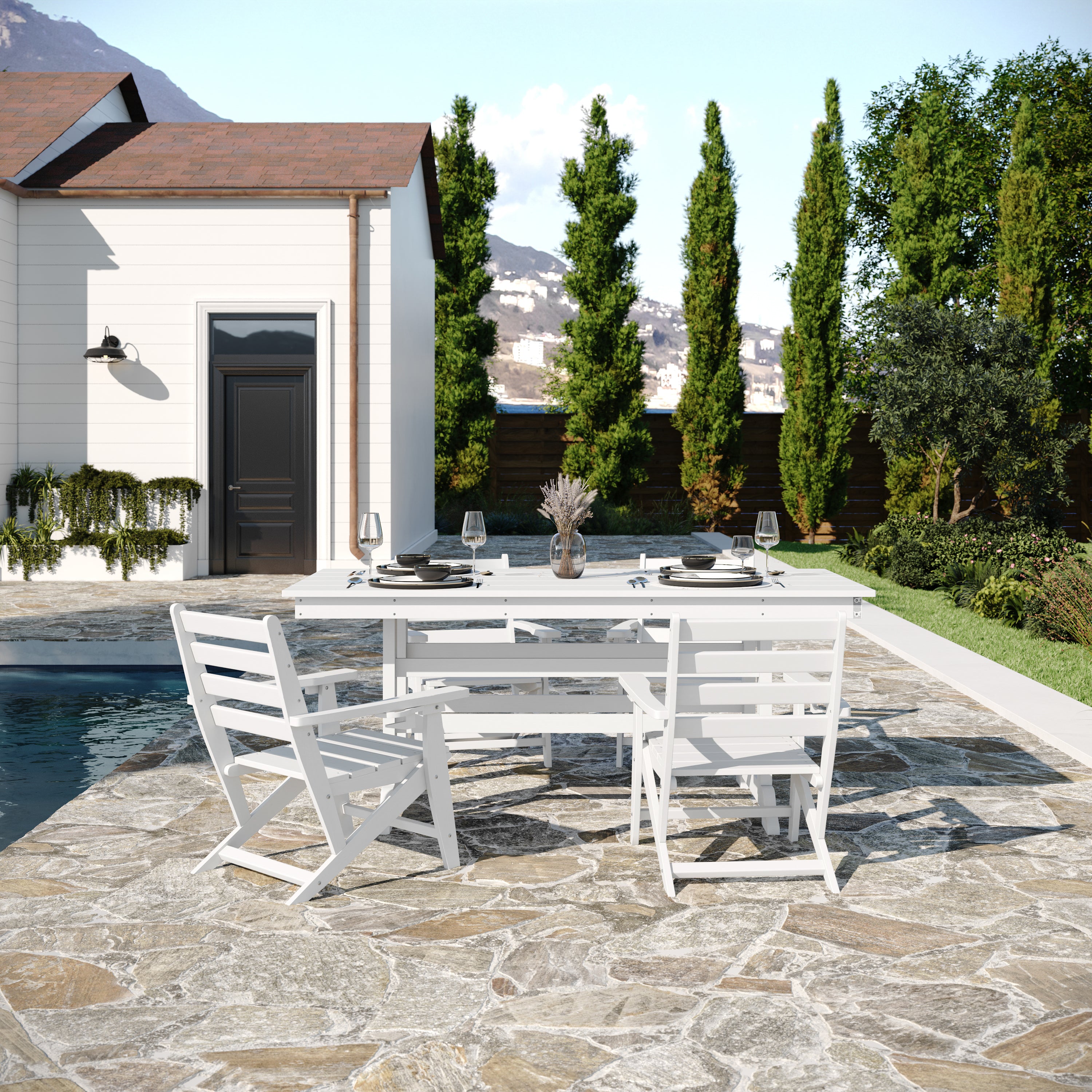 Abraham Indoor/Outdoor Recycled HDPE Adirondack Dining Table