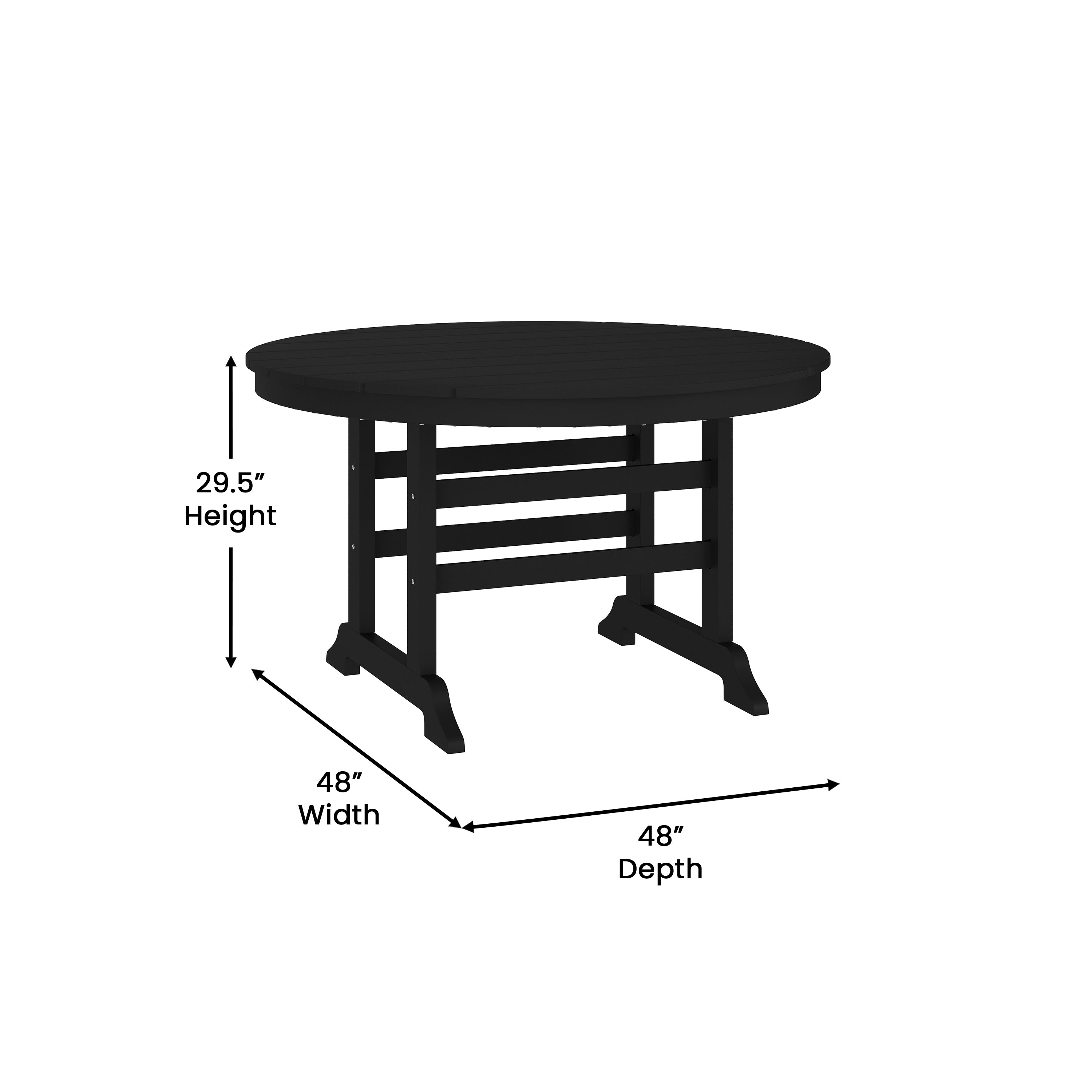 Colonel Indoor/Outdoor Recycled HDPE Adirondack Dining Table