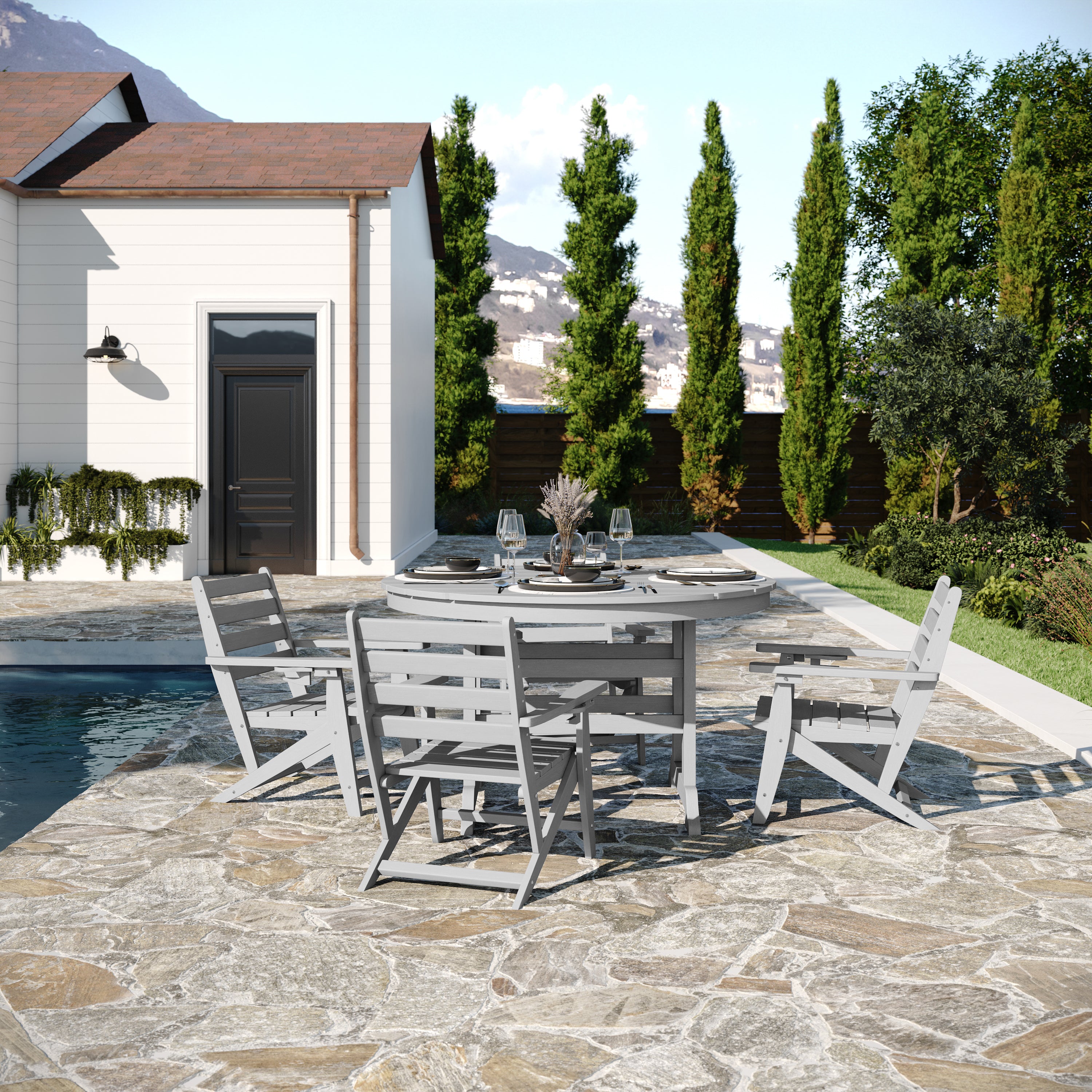 Colonel Indoor/Outdoor Recycled HDPE Adirondack Dining Table