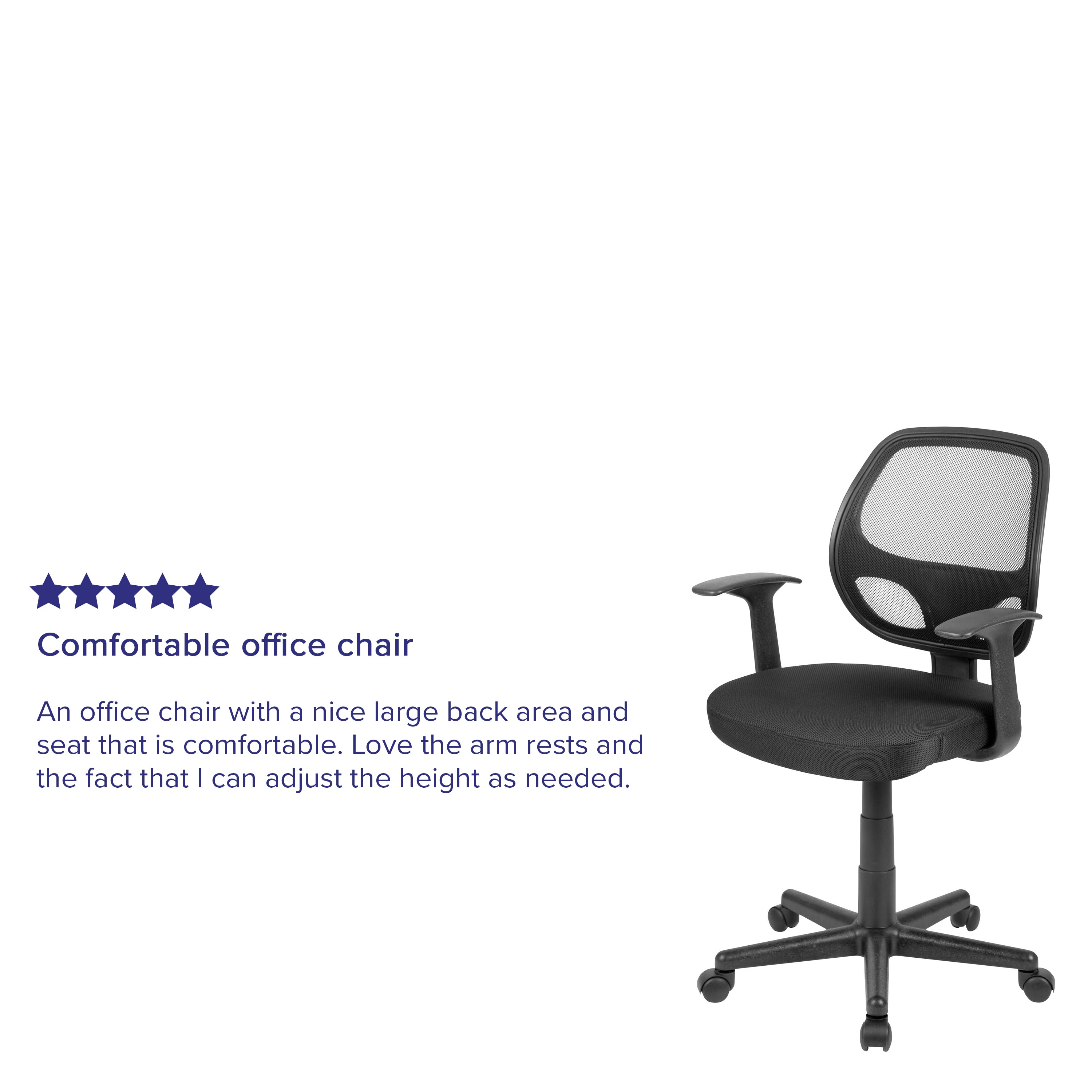 Flash Fundamentals Mid-Back Mesh Swivel Ergonomic Task Office Chair with Arms