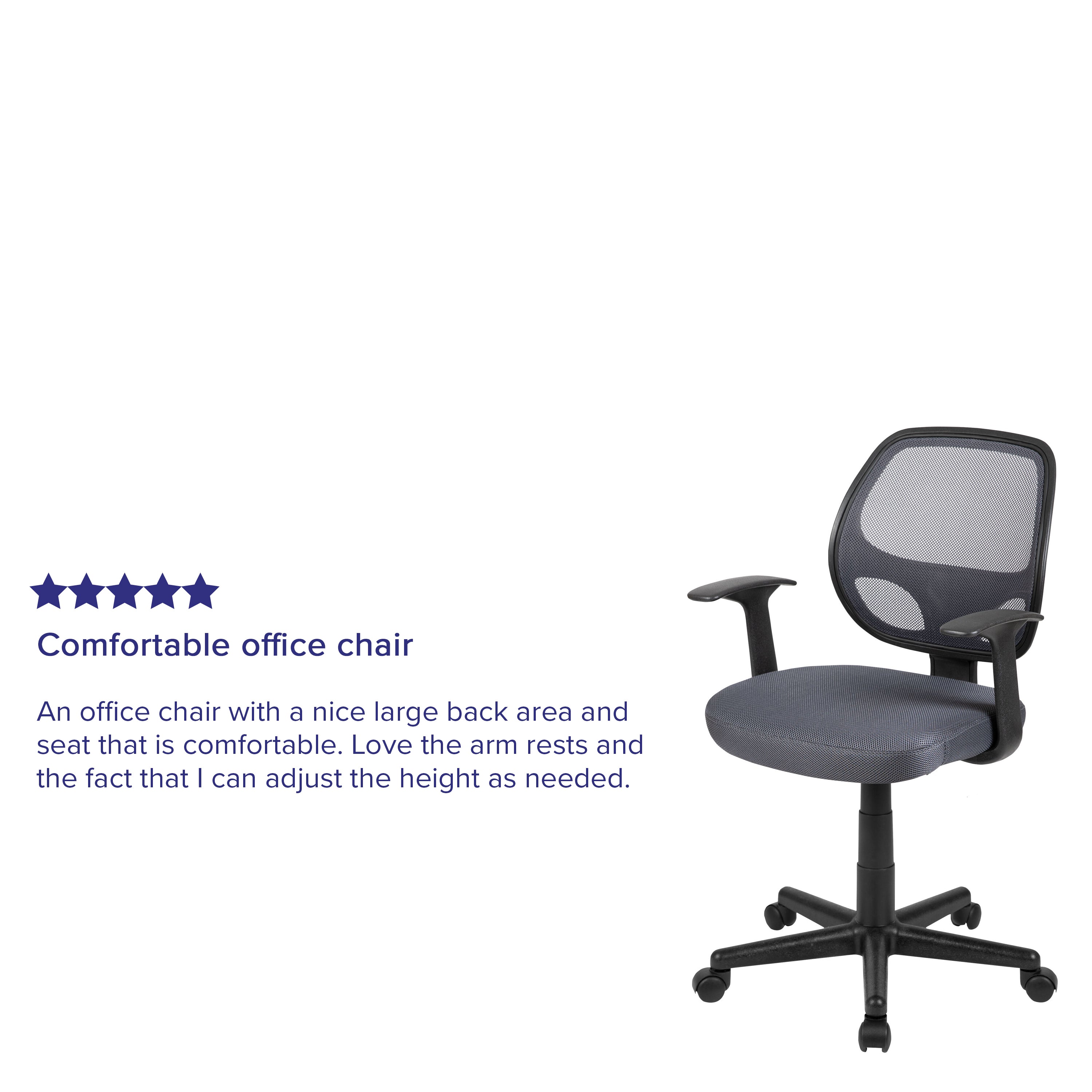 Flash Fundamentals Mid-Back Mesh Swivel Ergonomic Task Office Chair with Arms