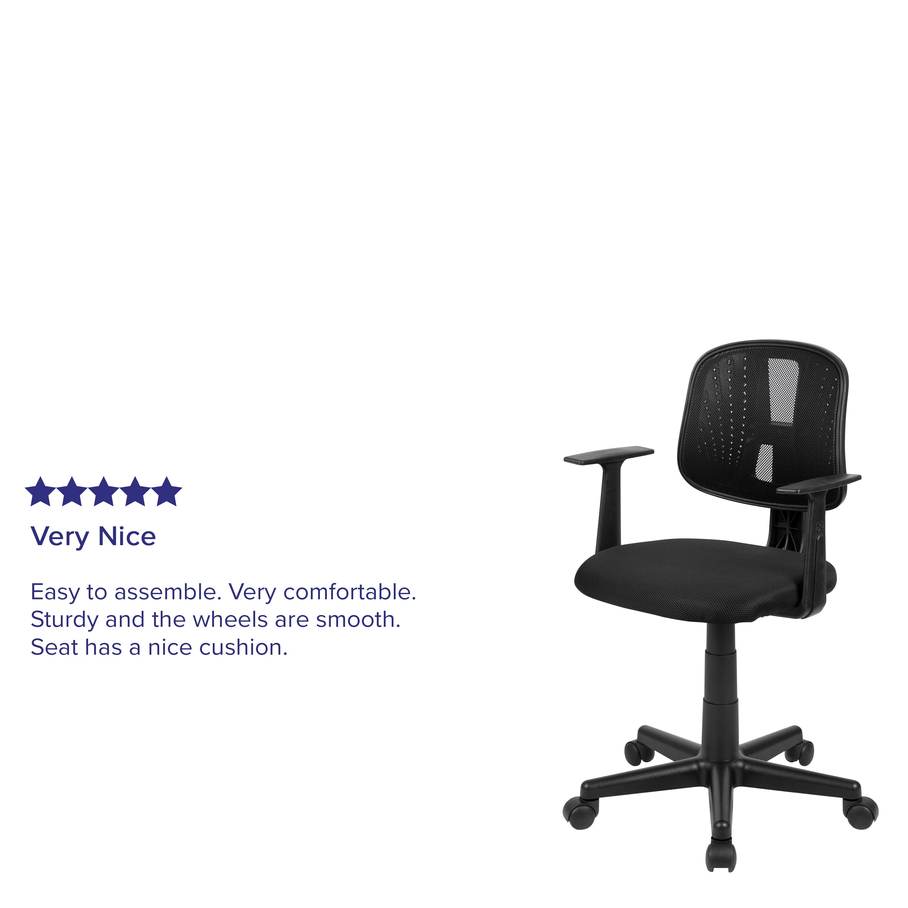 Flash Fundamentals Mid-Back Mesh Swivel Task Office Chair with Pivot Back and Arms