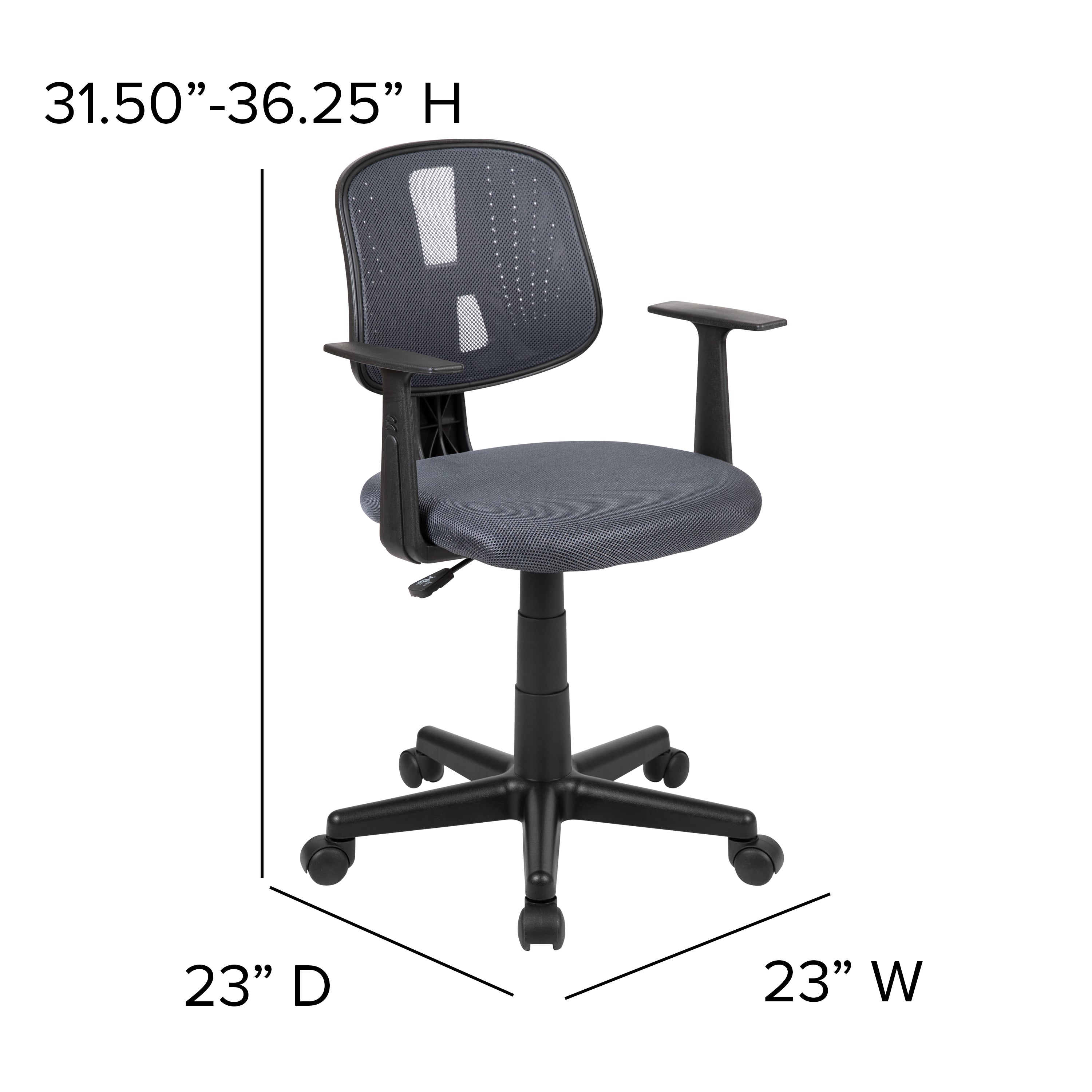 Flash Fundamentals Mid-Back Mesh Swivel Task Office Chair with Pivot Back and Arms